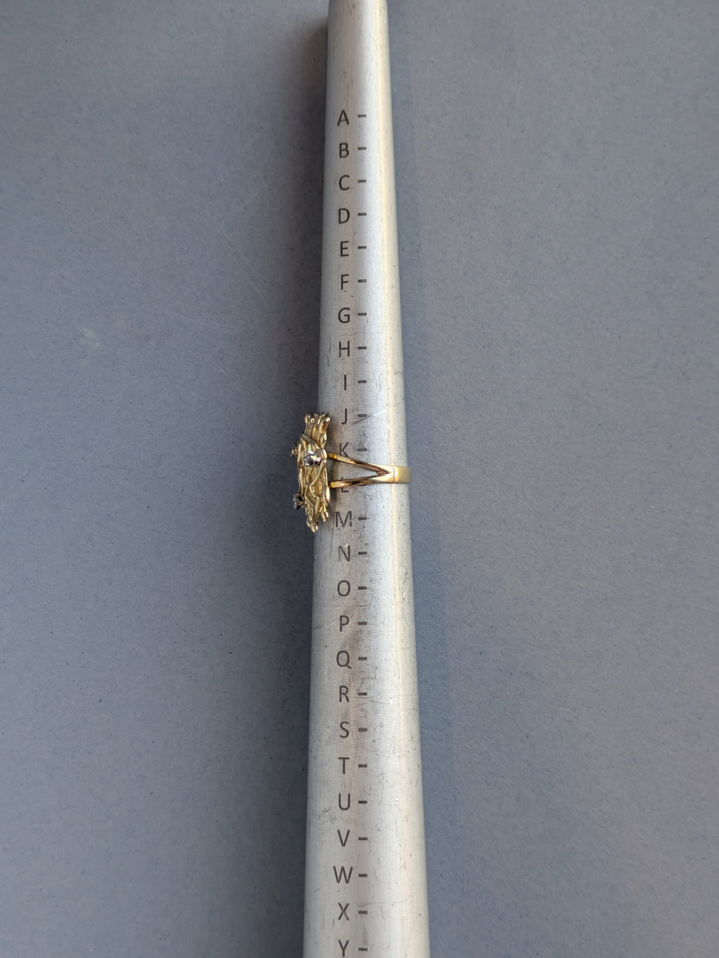 Abstract Gold and Diamond Ring