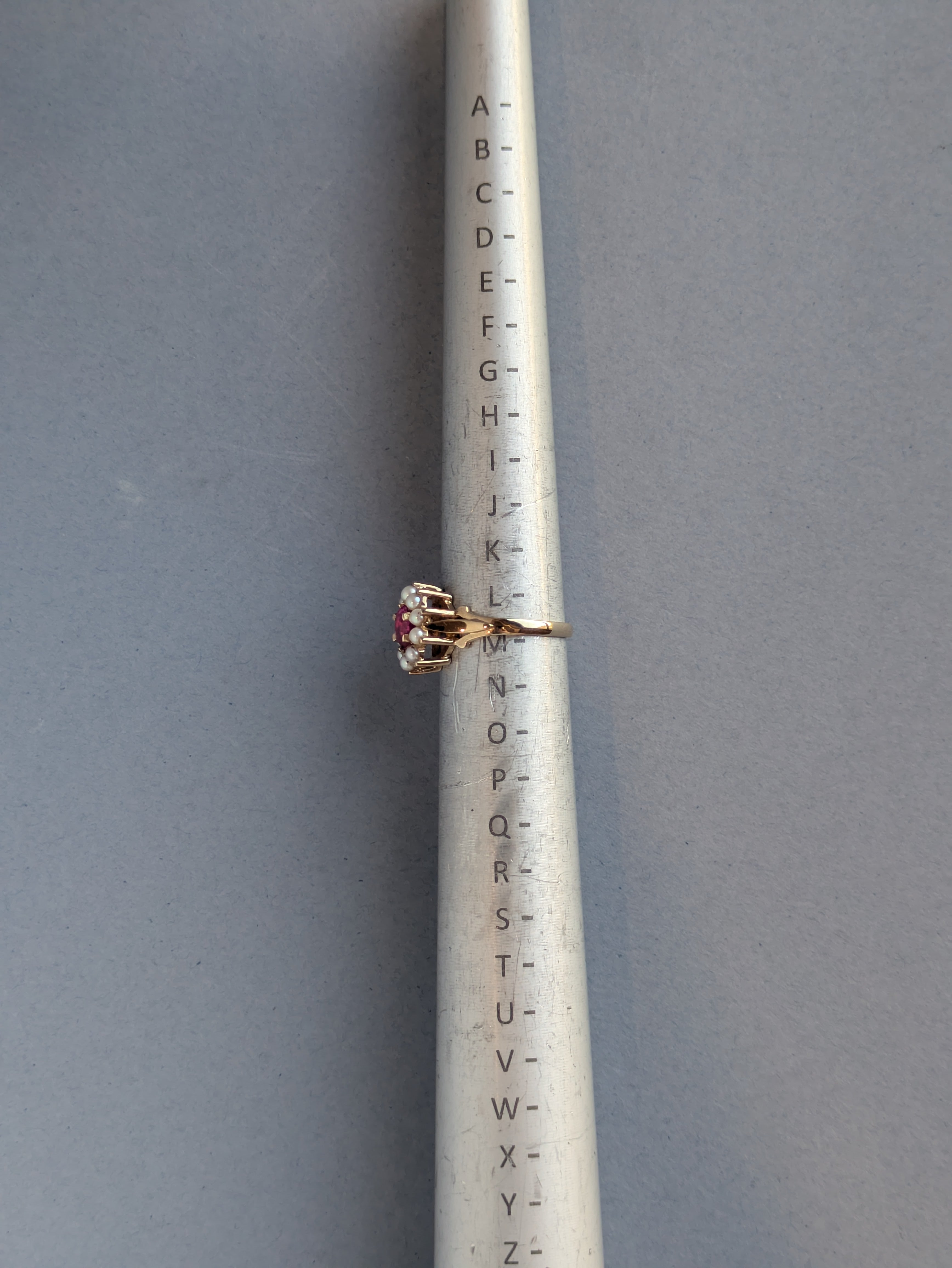 Pink Sapphire and Pearl Ring