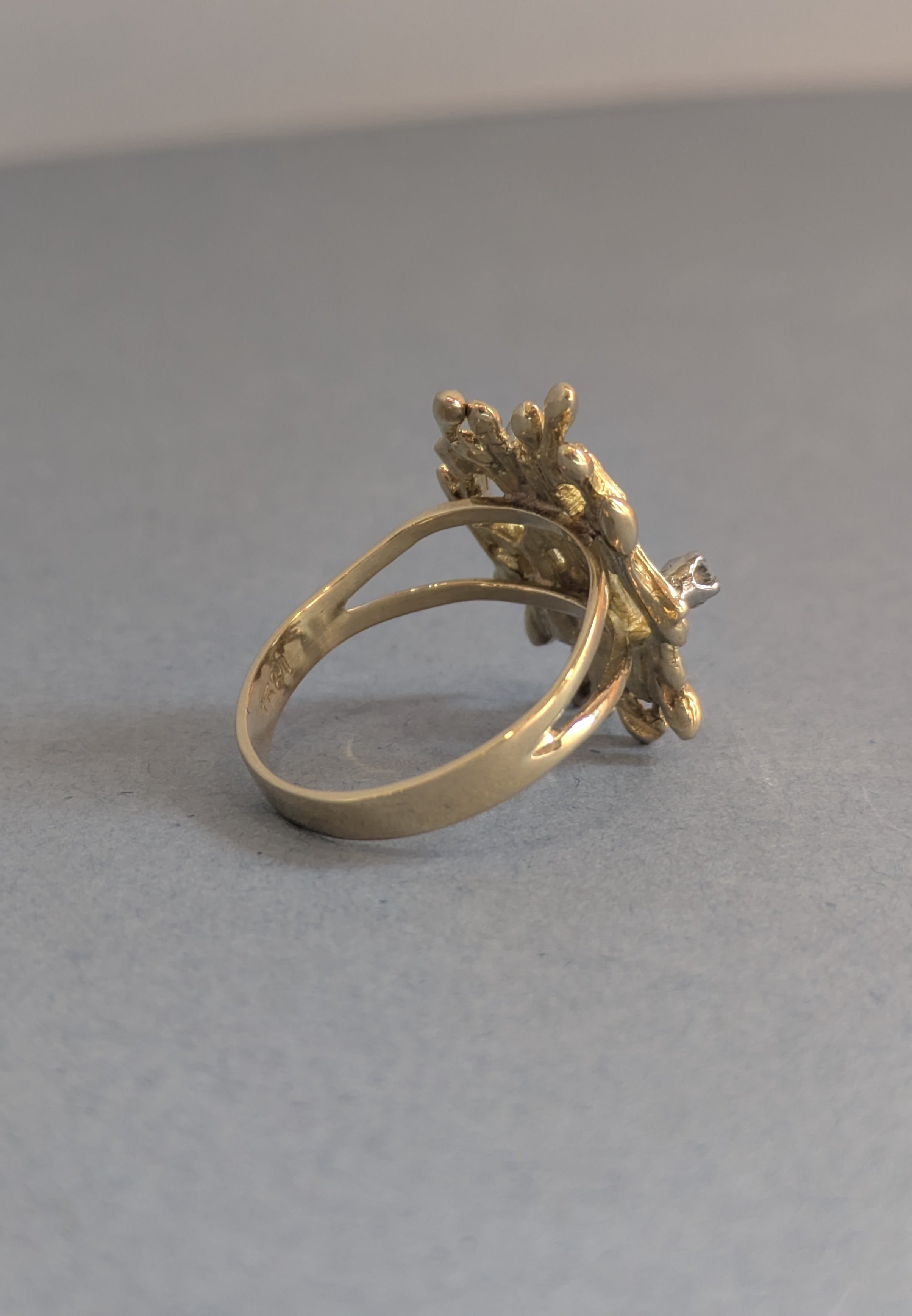 Abstract Gold and Diamond Ring