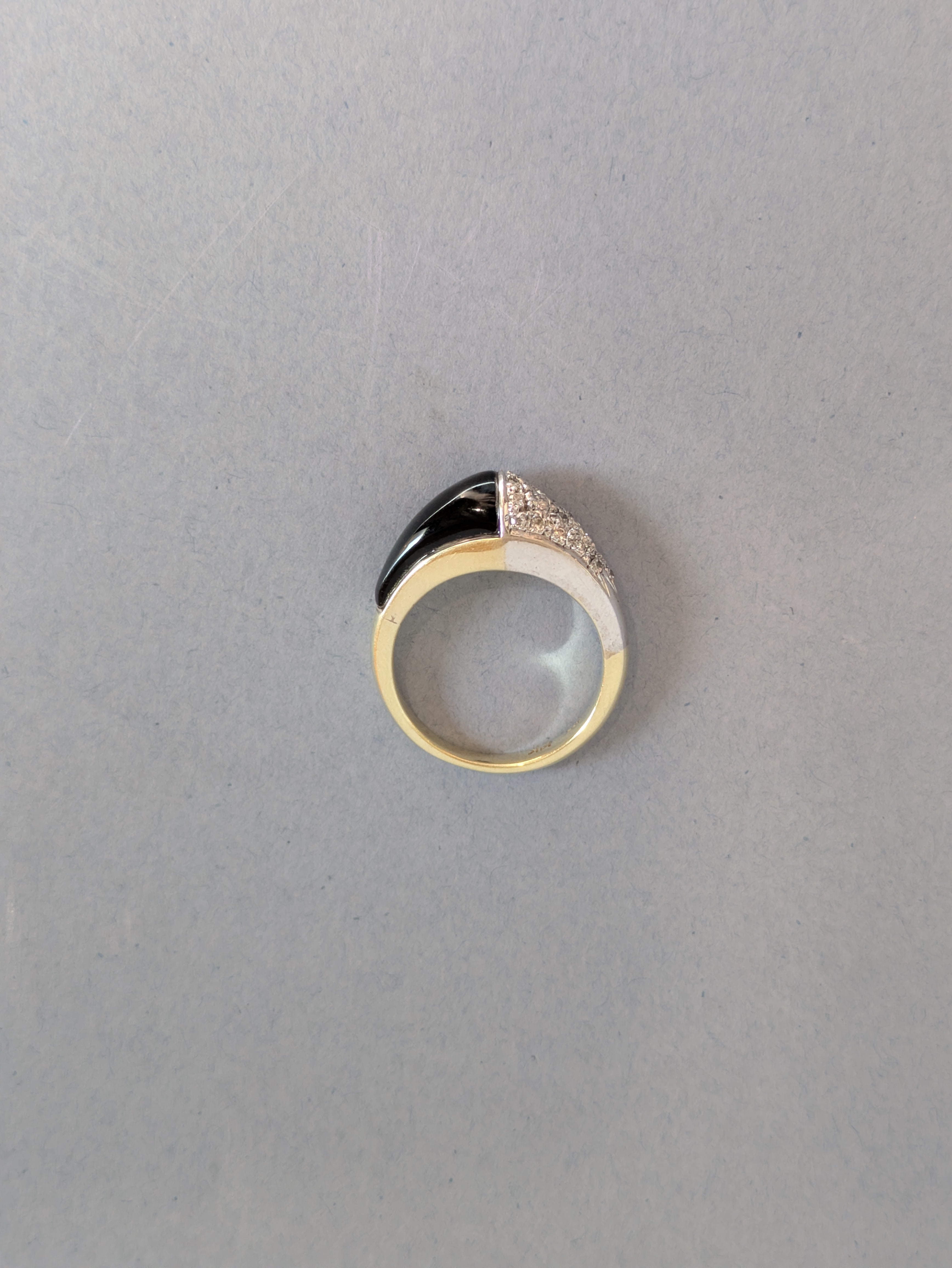 Onyx and Diamond Domed Ring