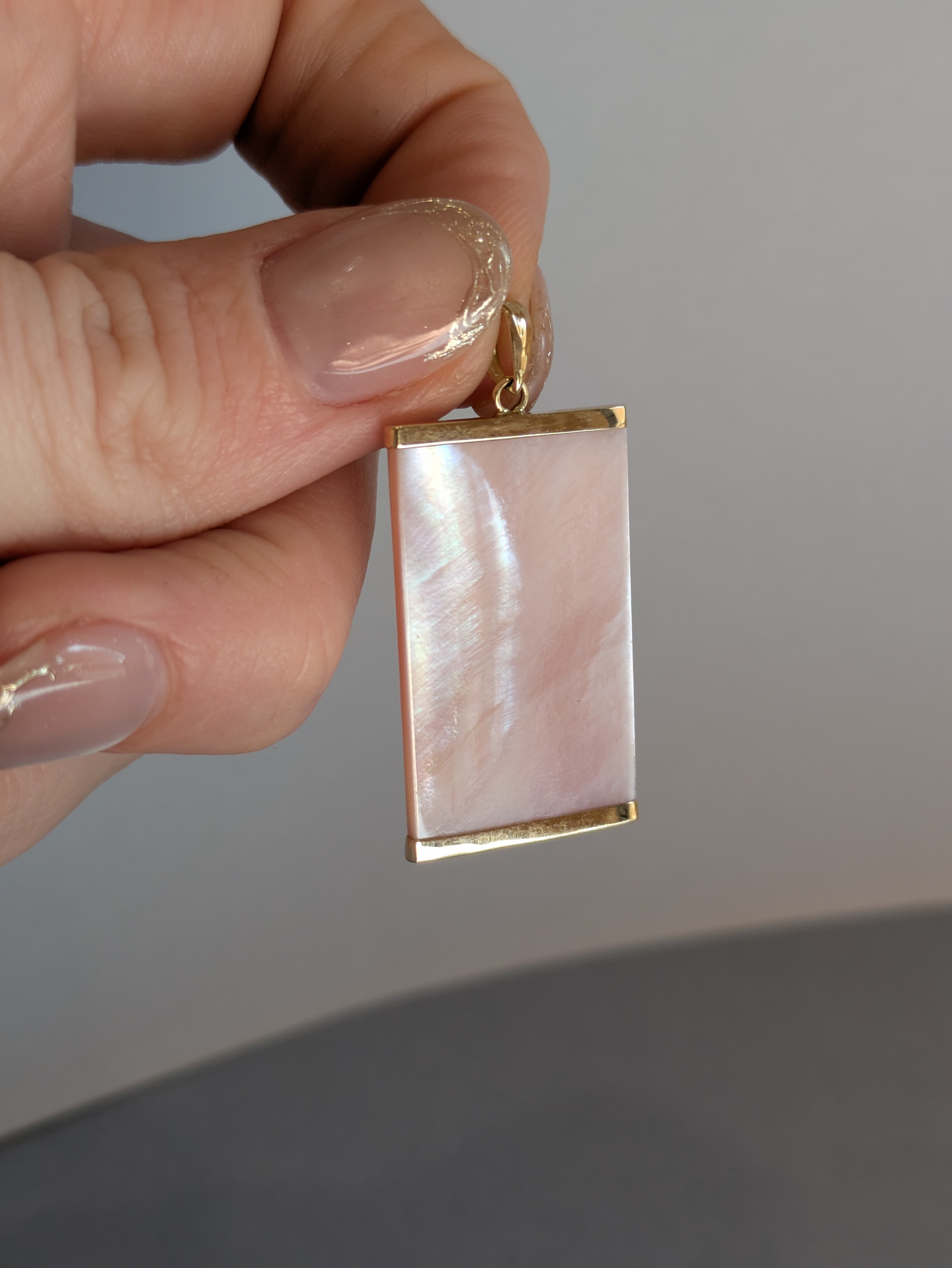 Pink Mother of Pearl Slice Pendant