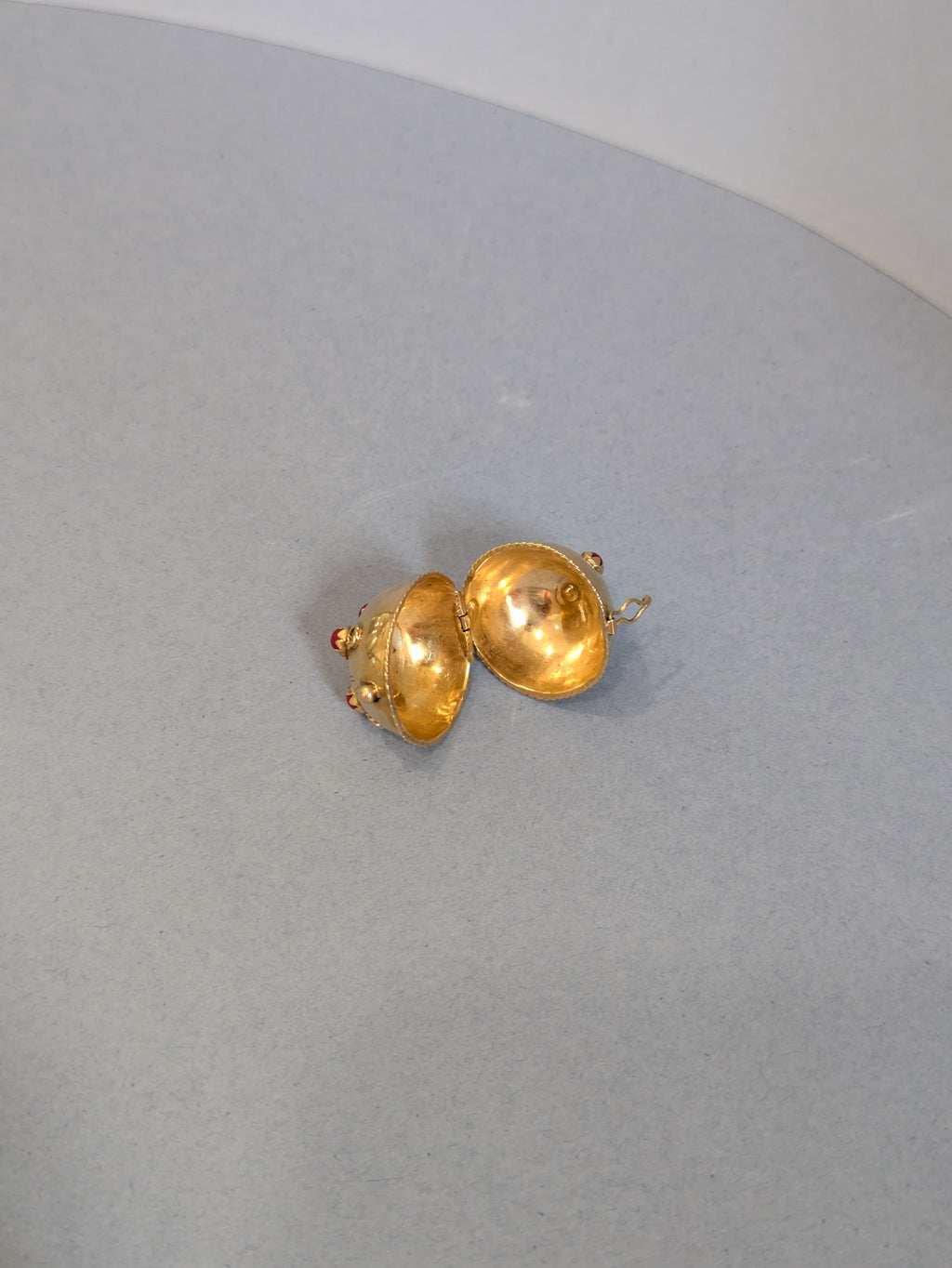 Red Stone and Gold Ball Locket