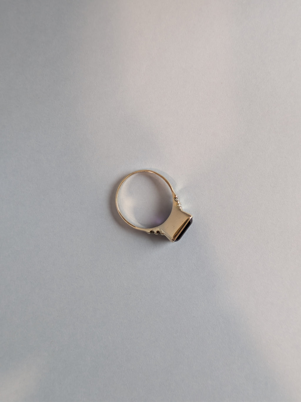 Amethyst & Diamond Stepped Ring