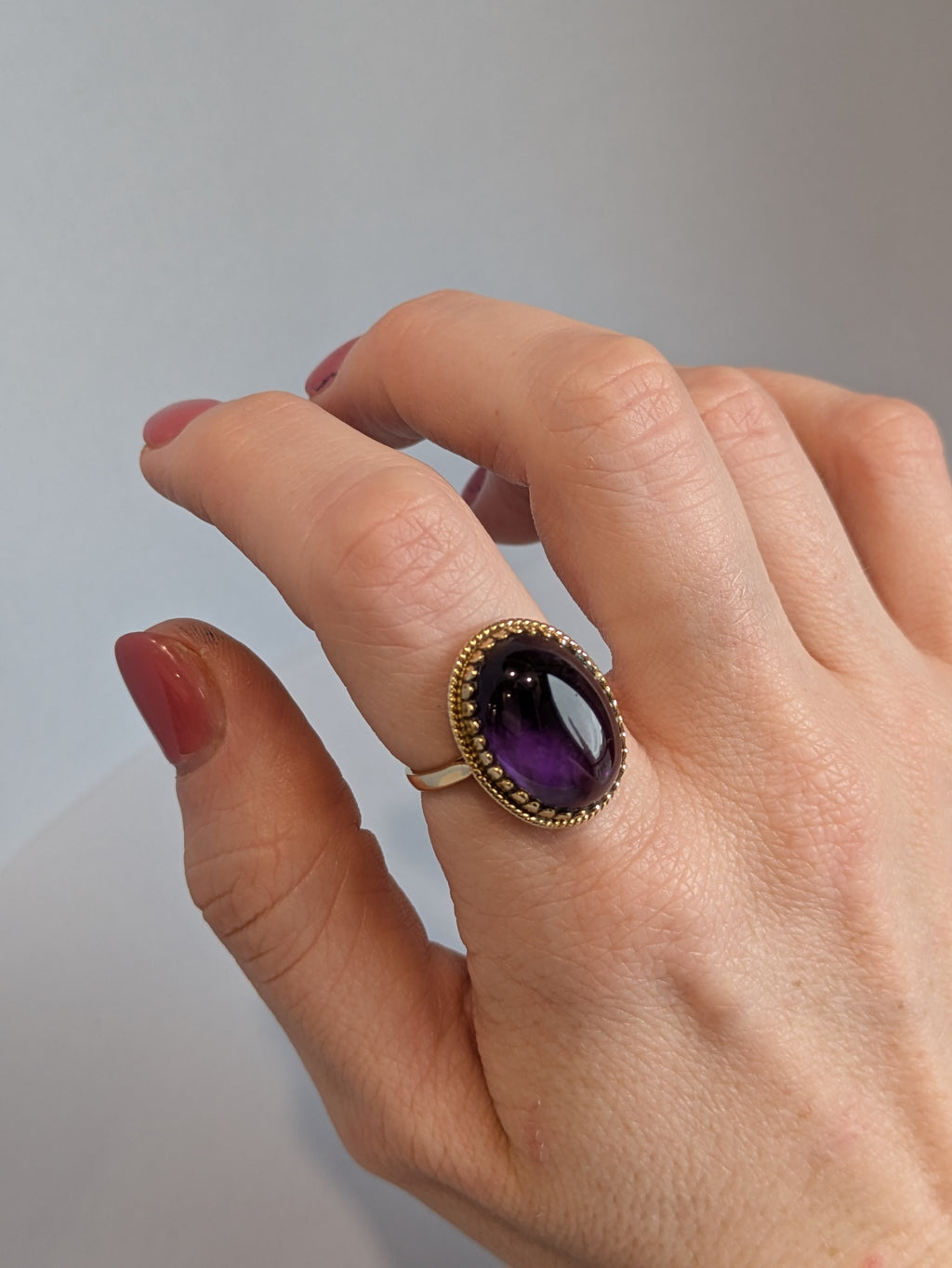 Amethyst Cabochon Ring