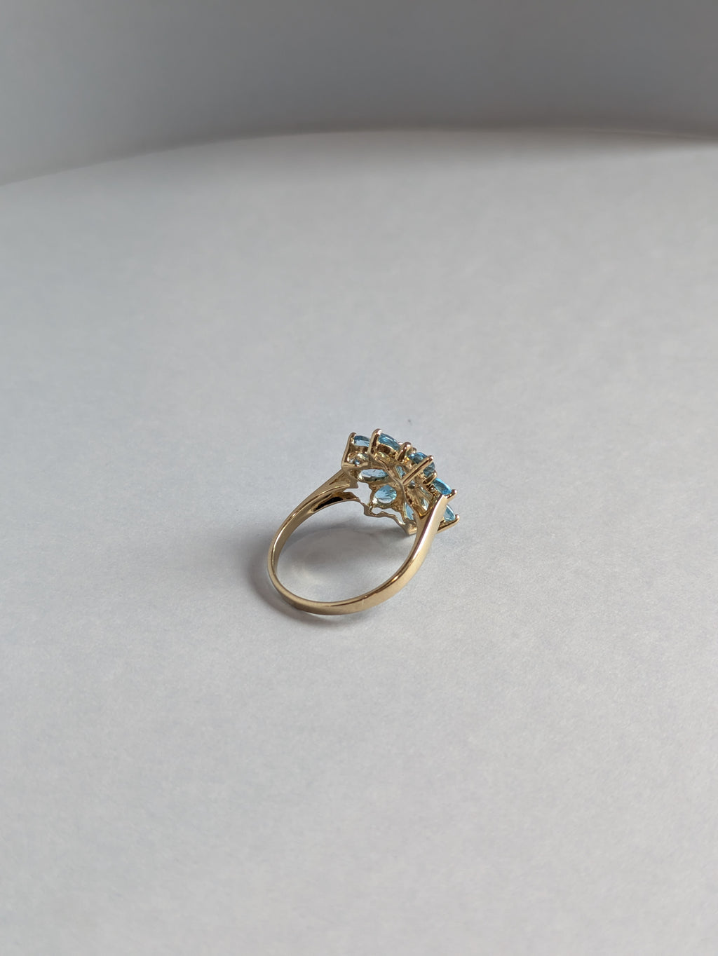 Swiss Blue Topaz Flower Ring
