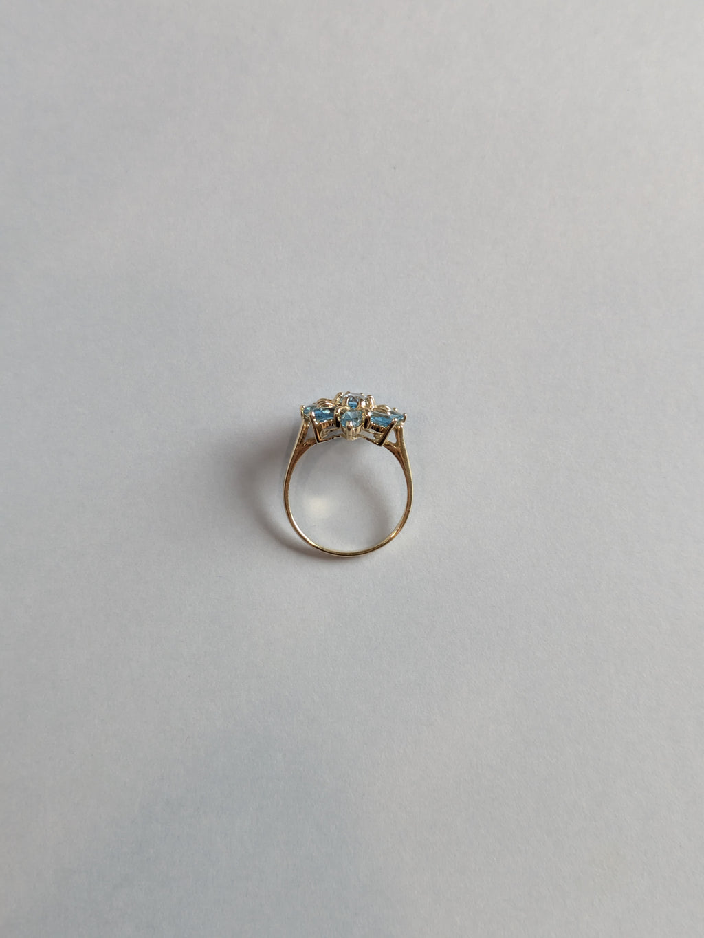 Swiss Blue Topaz Flower Ring