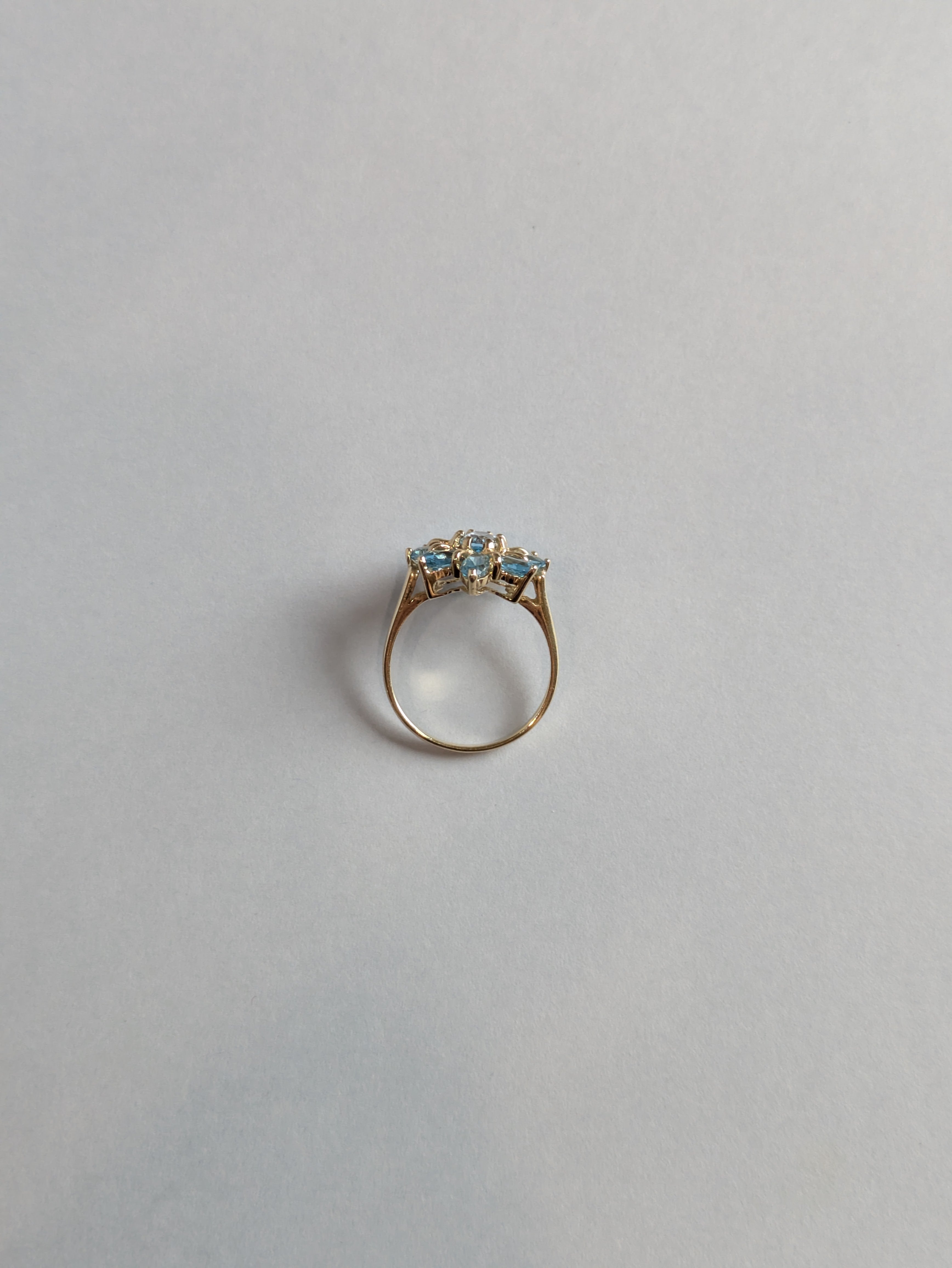 Swiss Blue Topaz Flower Ring
