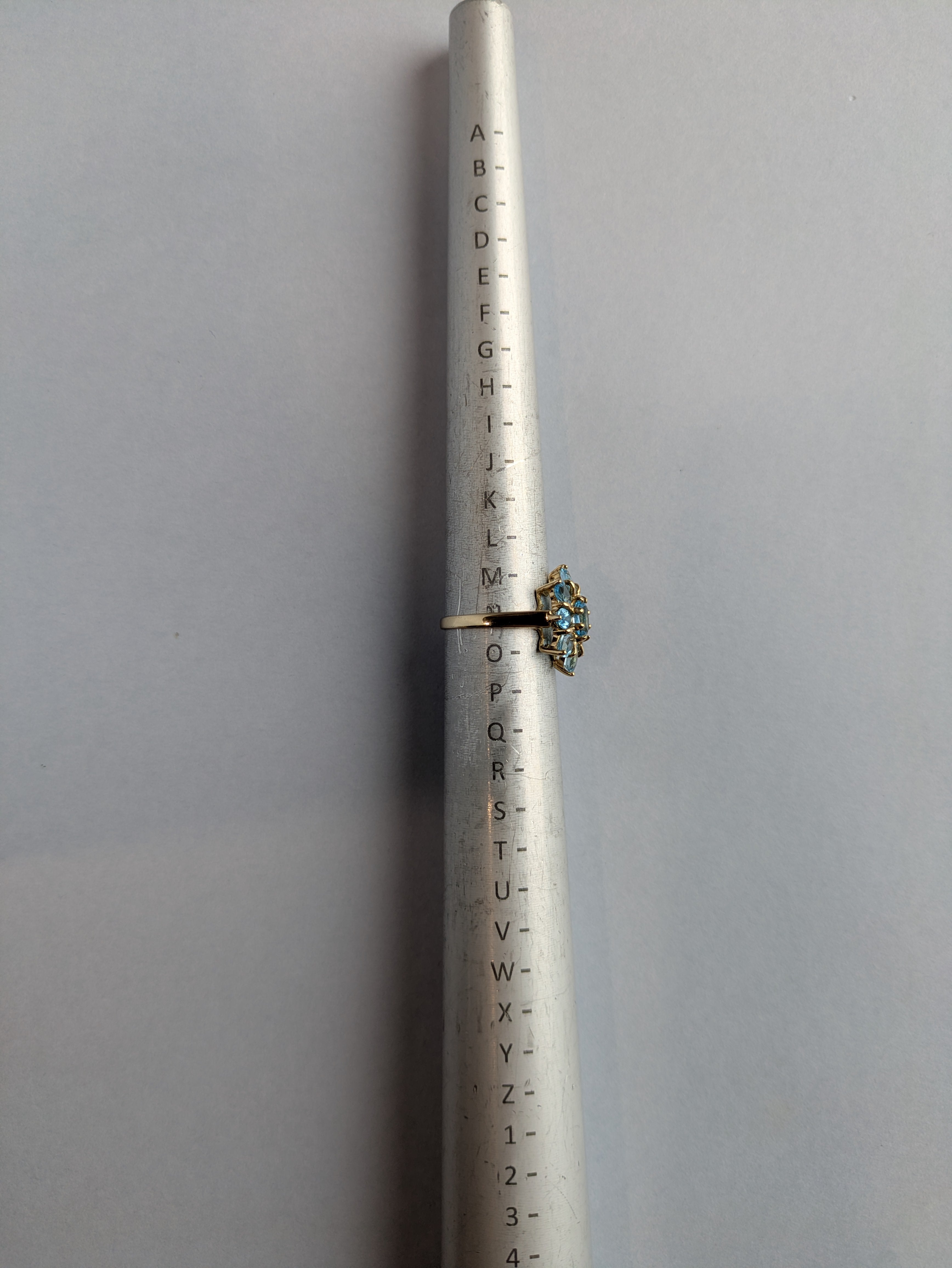 Swiss Blue Topaz Flower Ring