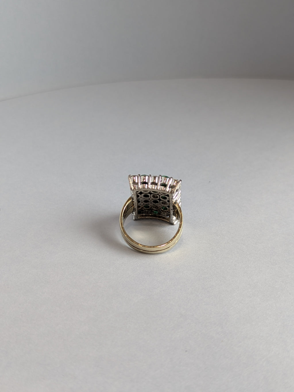 Emerald & Diamond Checkerboard Ring