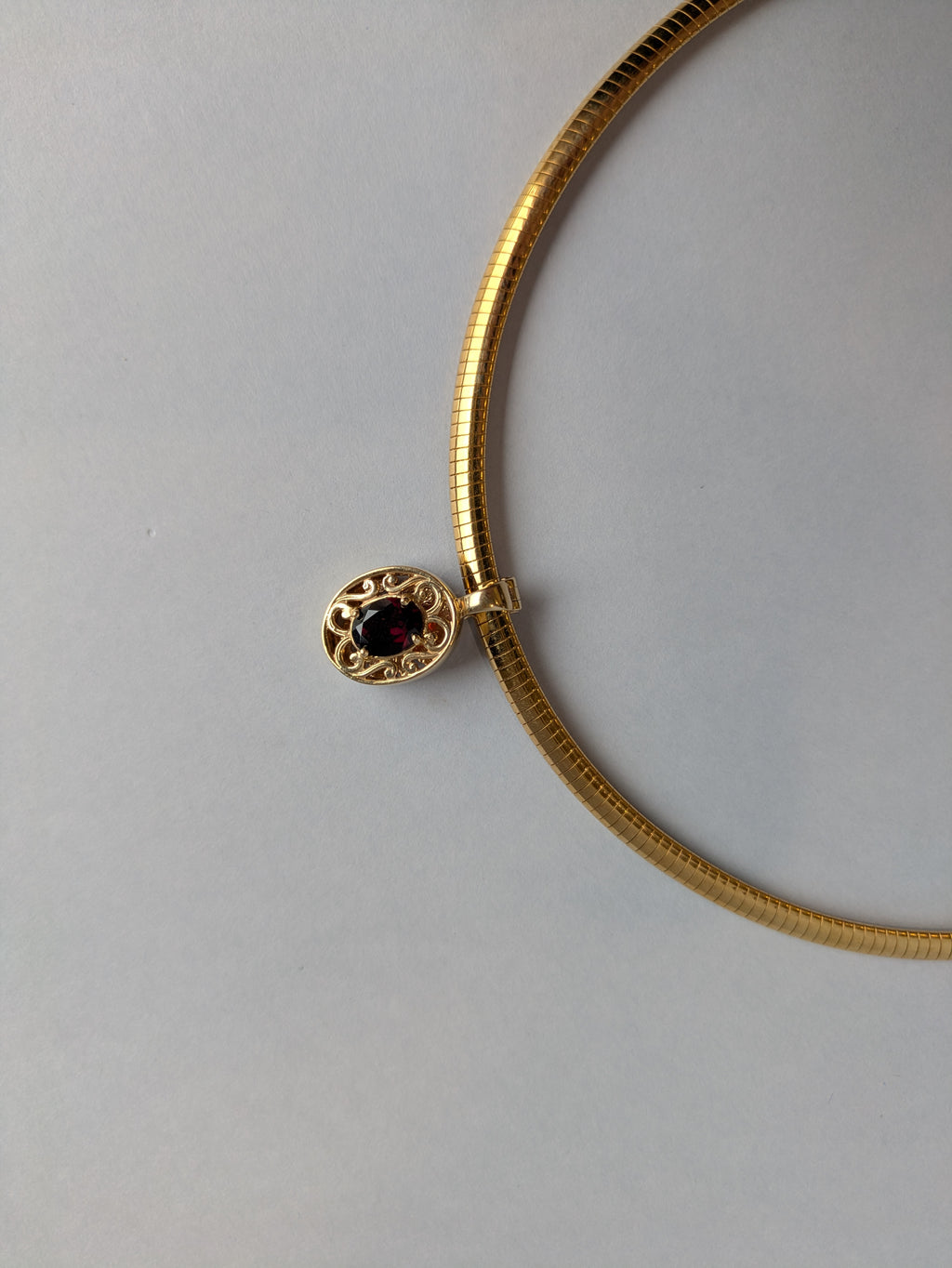 Oval Garnet Enhancer Pendant