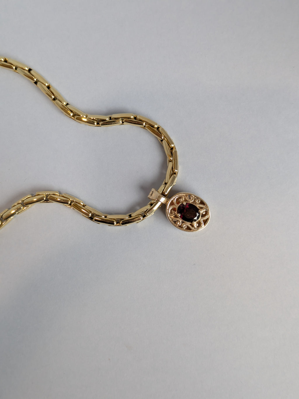Oval Garnet Enhancer Pendant