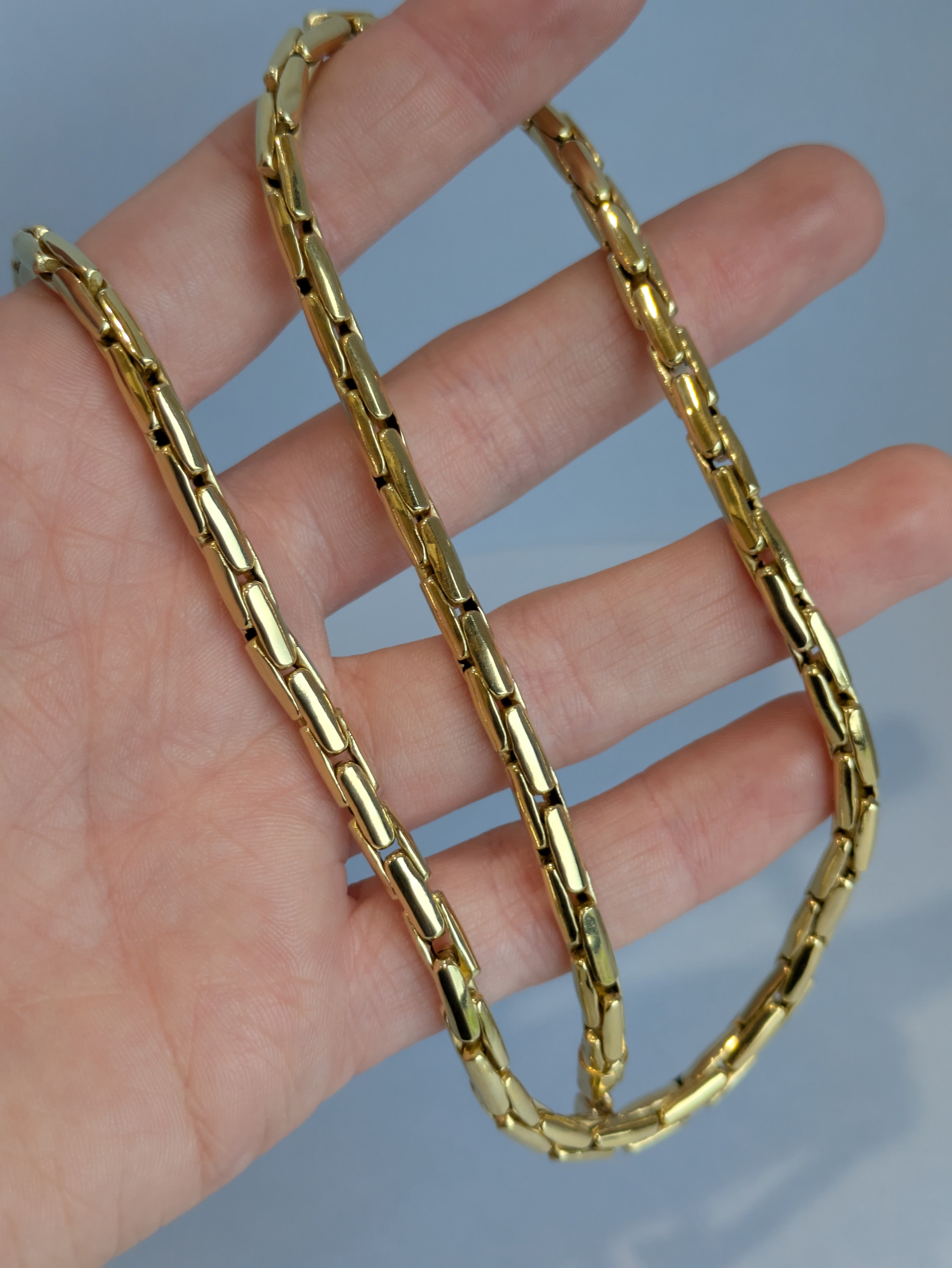 18ct Gold Chunky Box Link Necklace