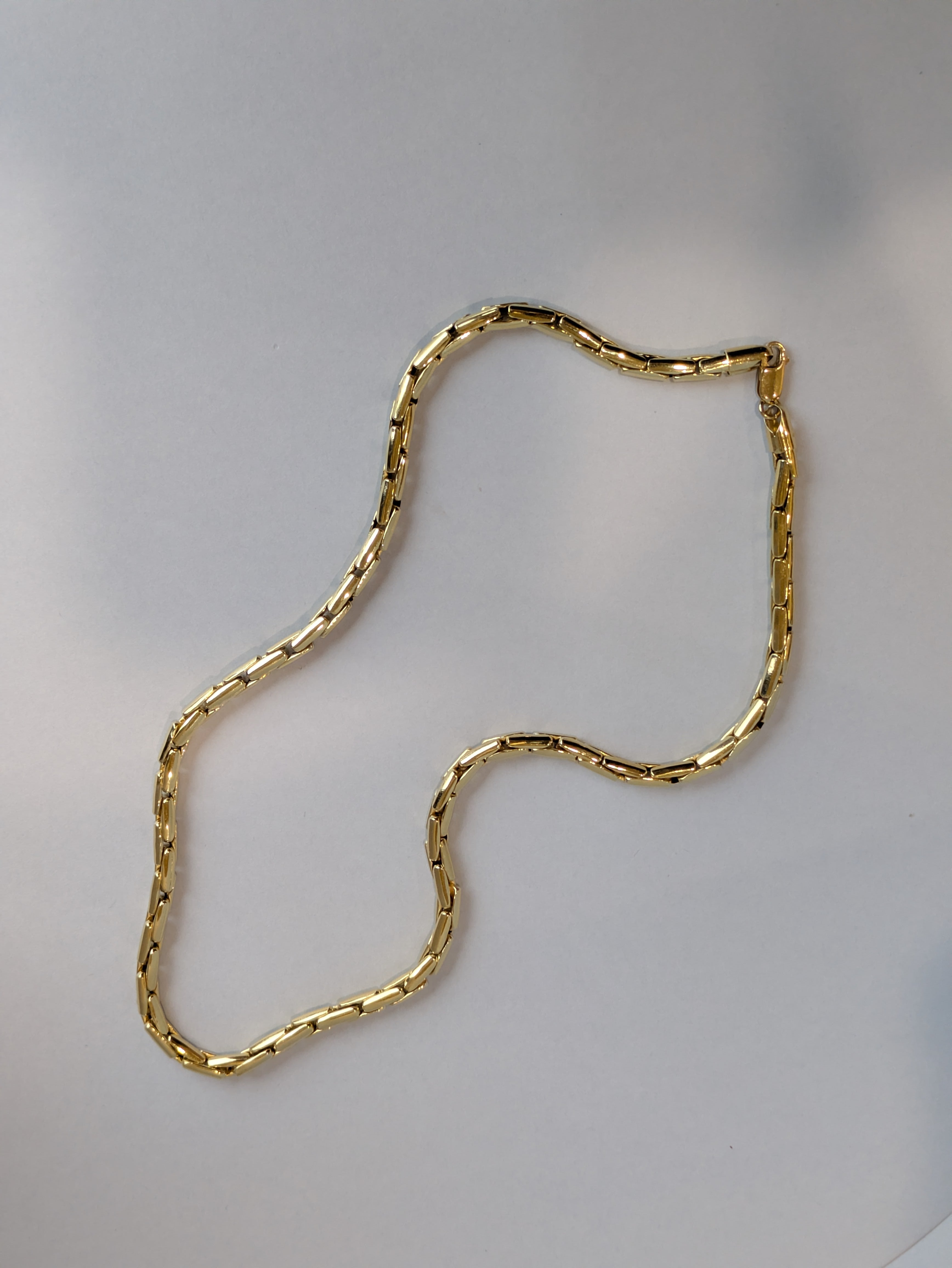 18ct Gold Chunky Box Link Necklace