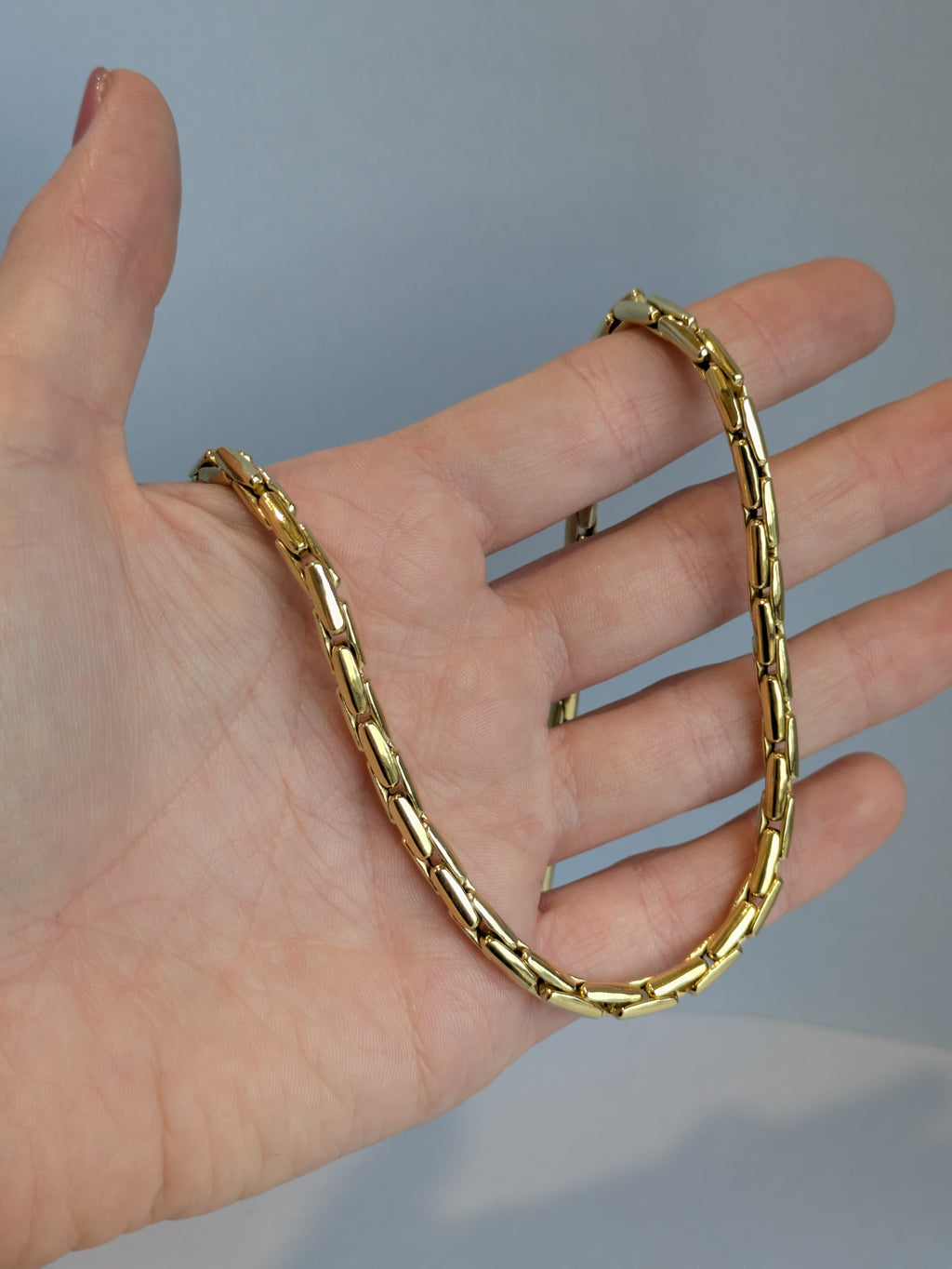 18ct Gold Chunky Box Link Necklace