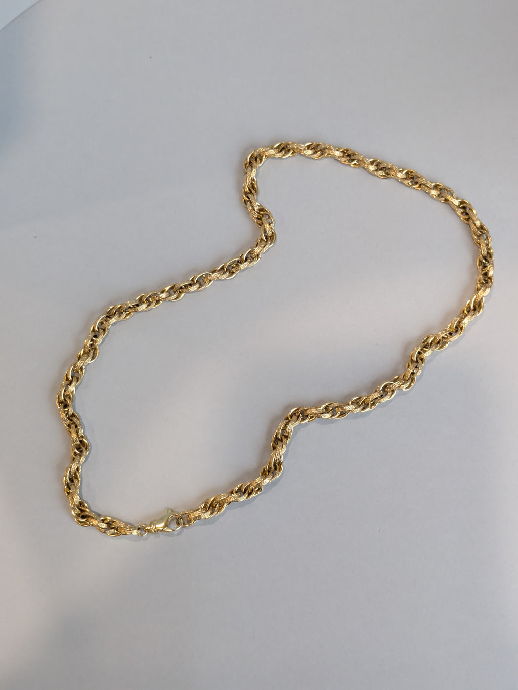 9ct Gold Engraved Belcher Link Necklace