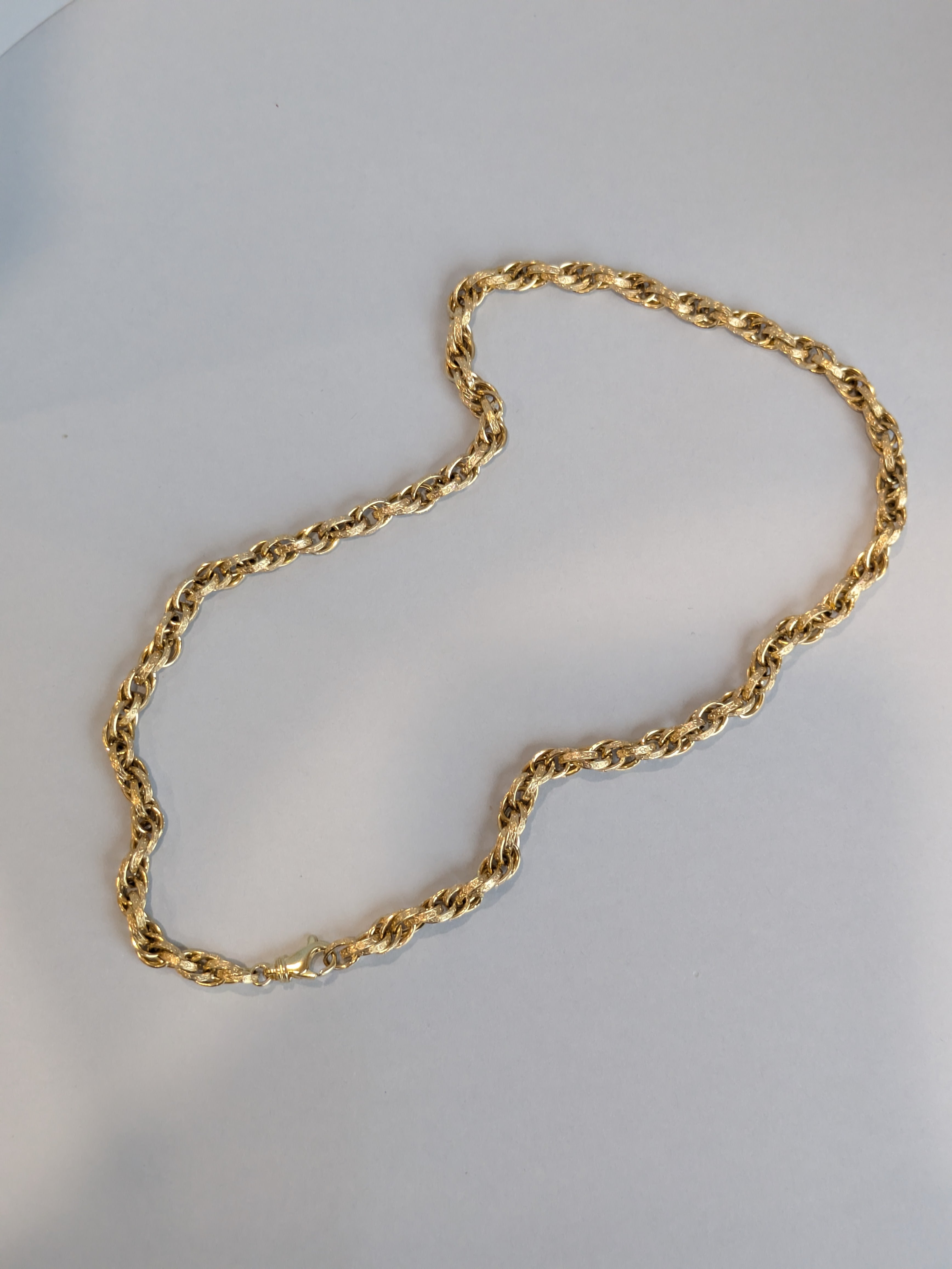 9ct Gold Engraved Belcher Link Necklace