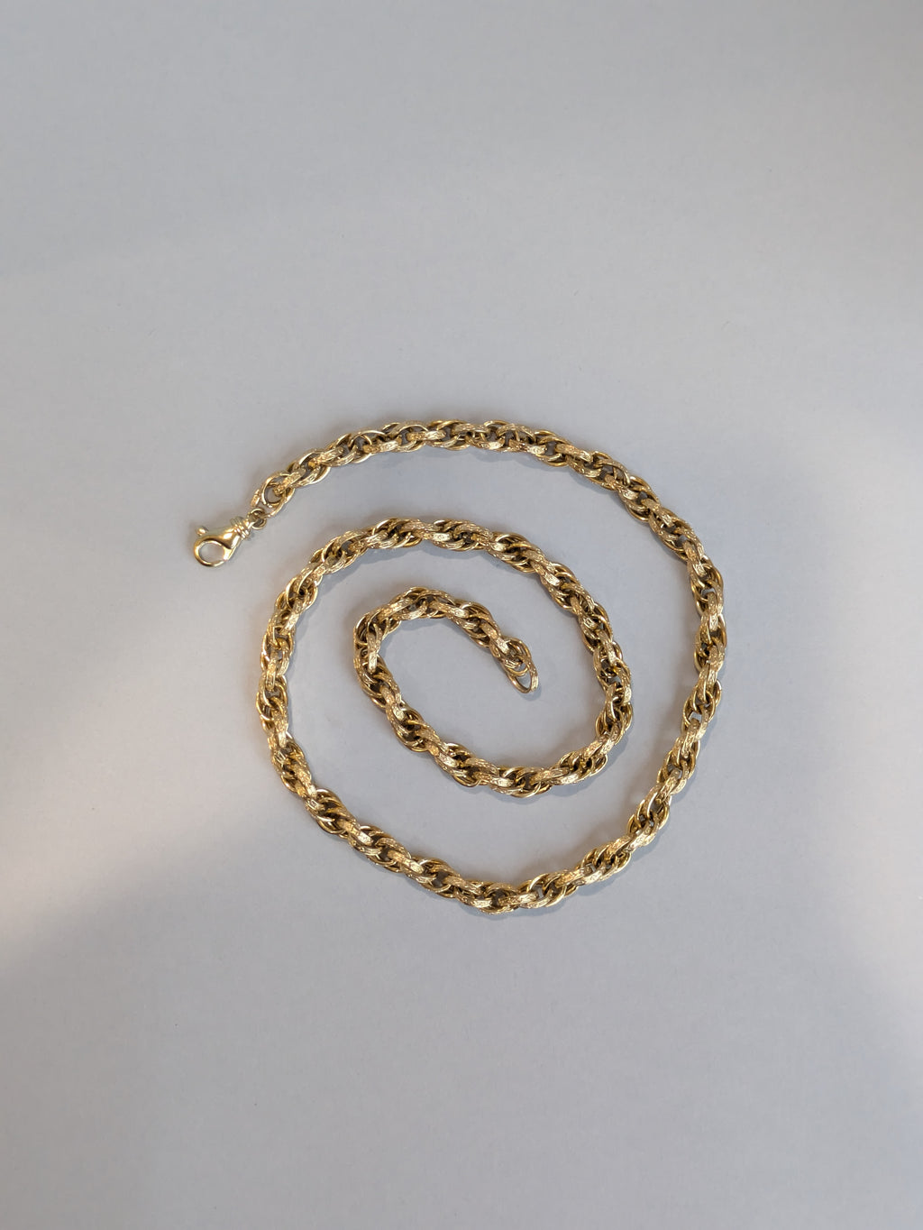 9ct Gold Engraved Belcher Link Necklace