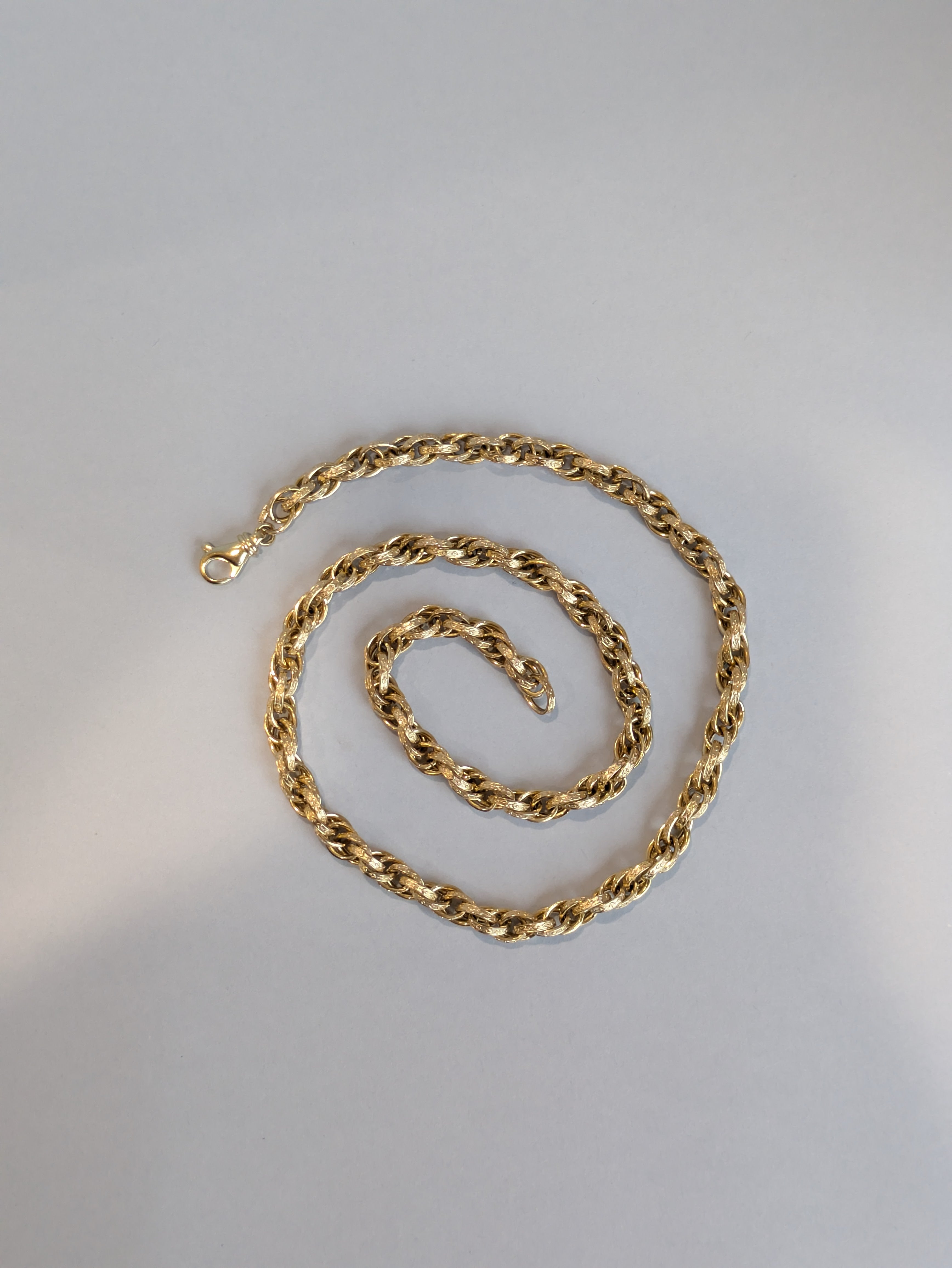 9ct Gold Engraved Belcher Link Necklace