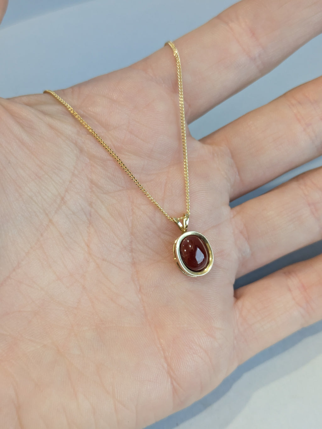 Cabochon Garnet Bezel Pendant