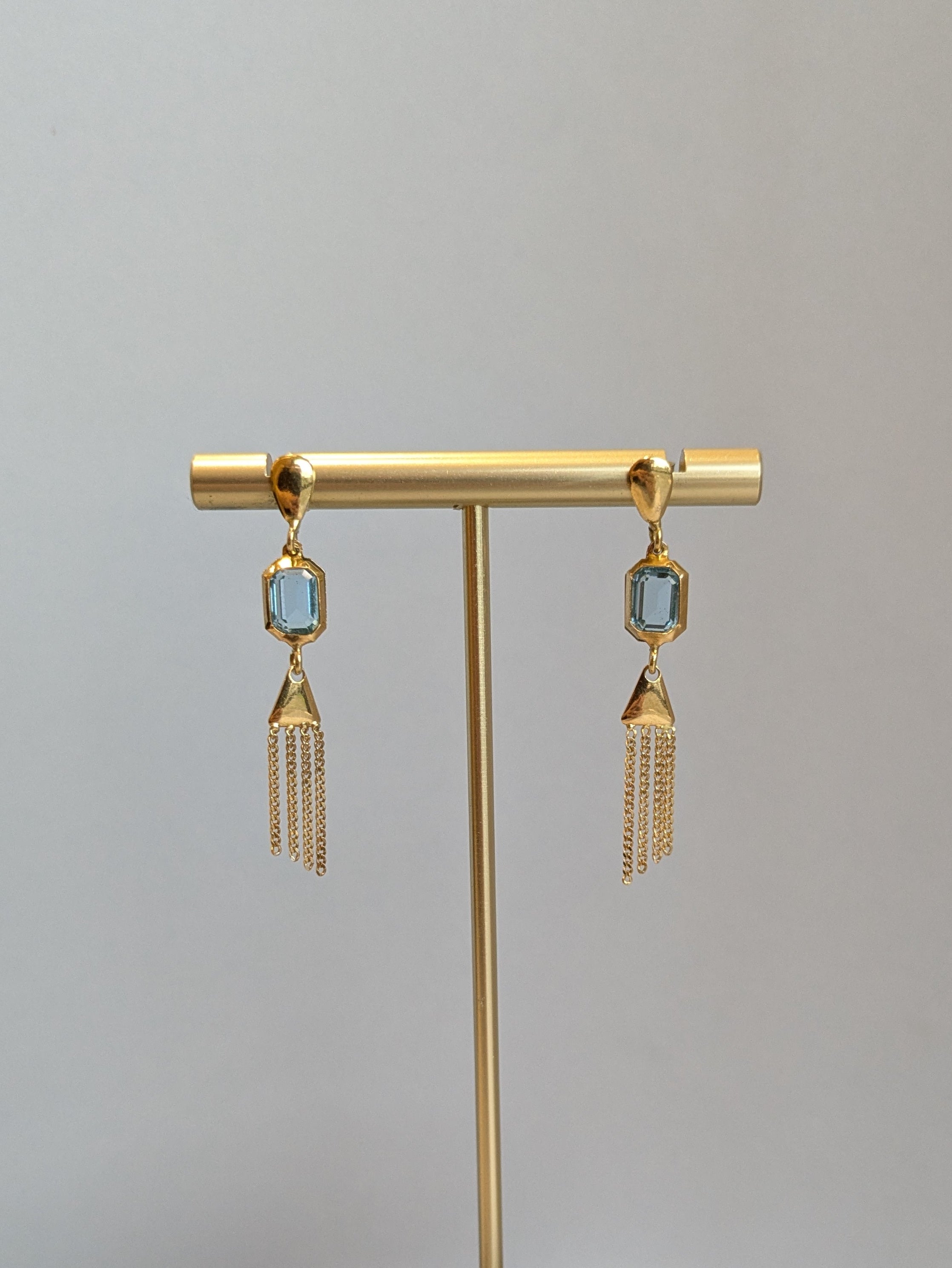 18ct Blue Topaz Tassel Earrings