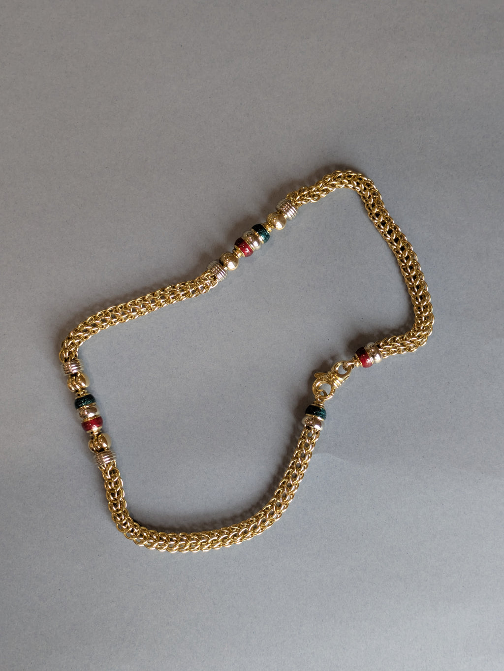 18ct Enamel and Gold Statement Necklace