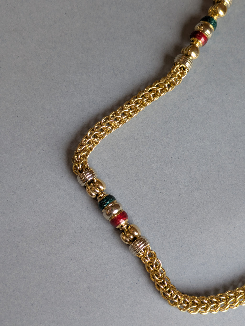 18ct Enamel and Gold Statement Necklace