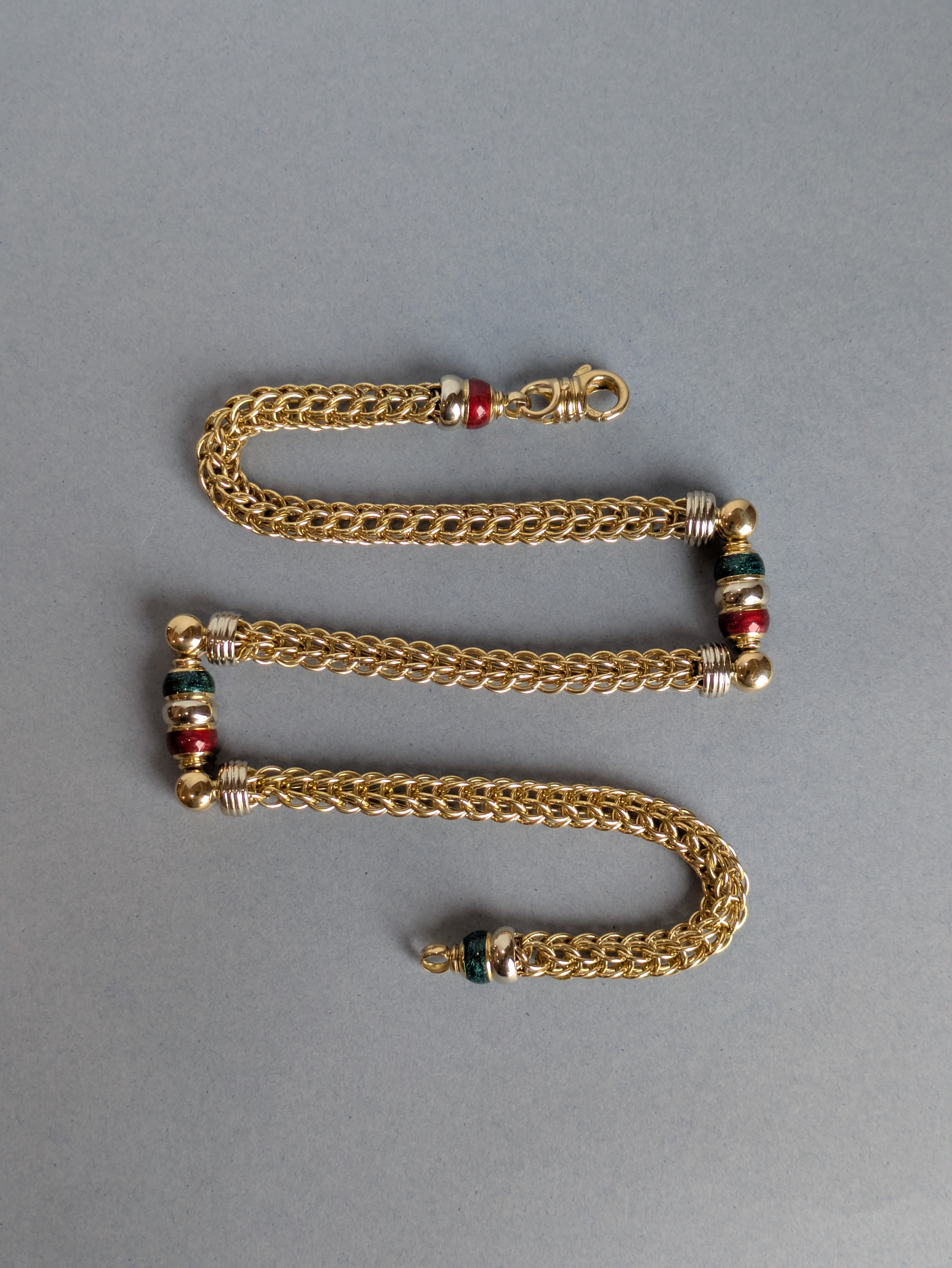 18ct Enamel and Gold Statement Necklace