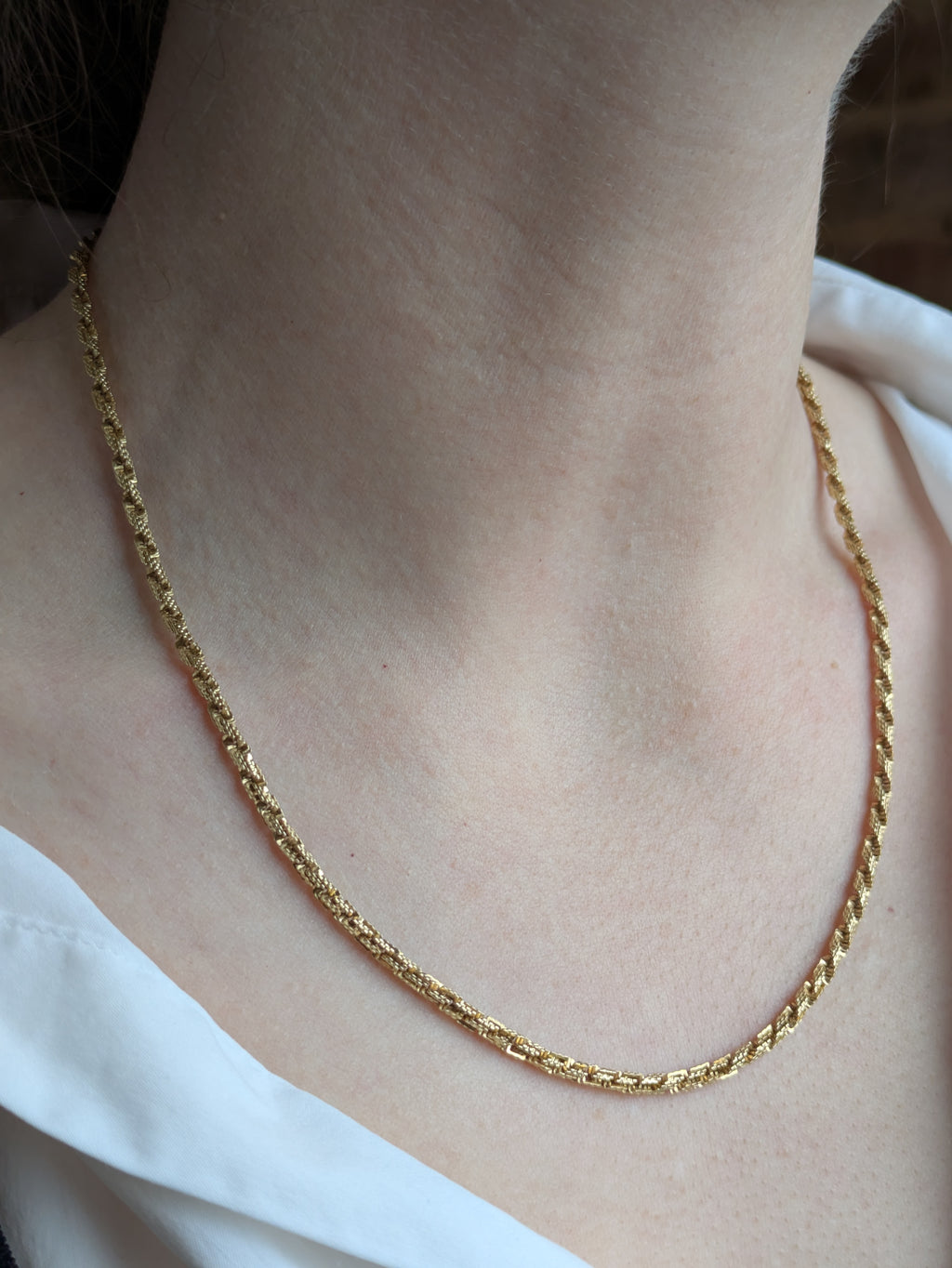 18ct Fancy Link Square Rope Chain