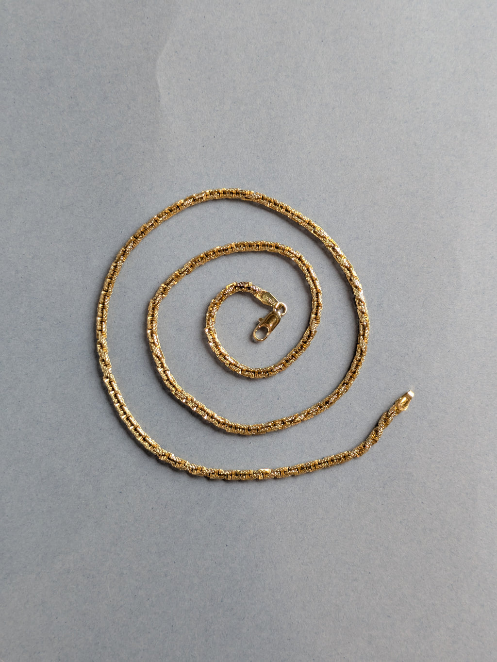 18ct Fancy Link Square Rope Chain