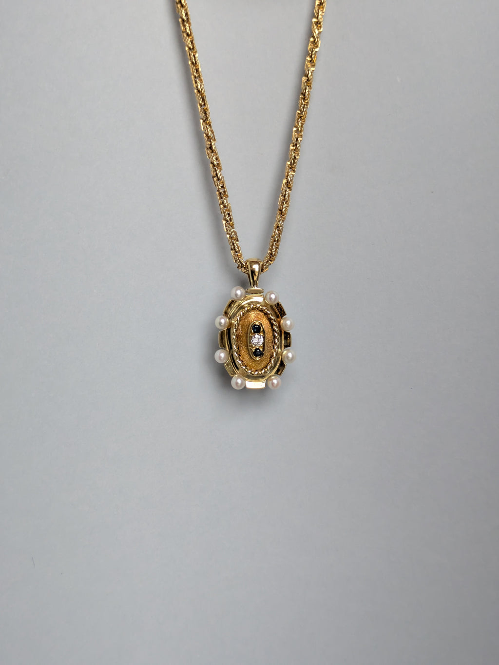 Pearl and Sapphire Pendant