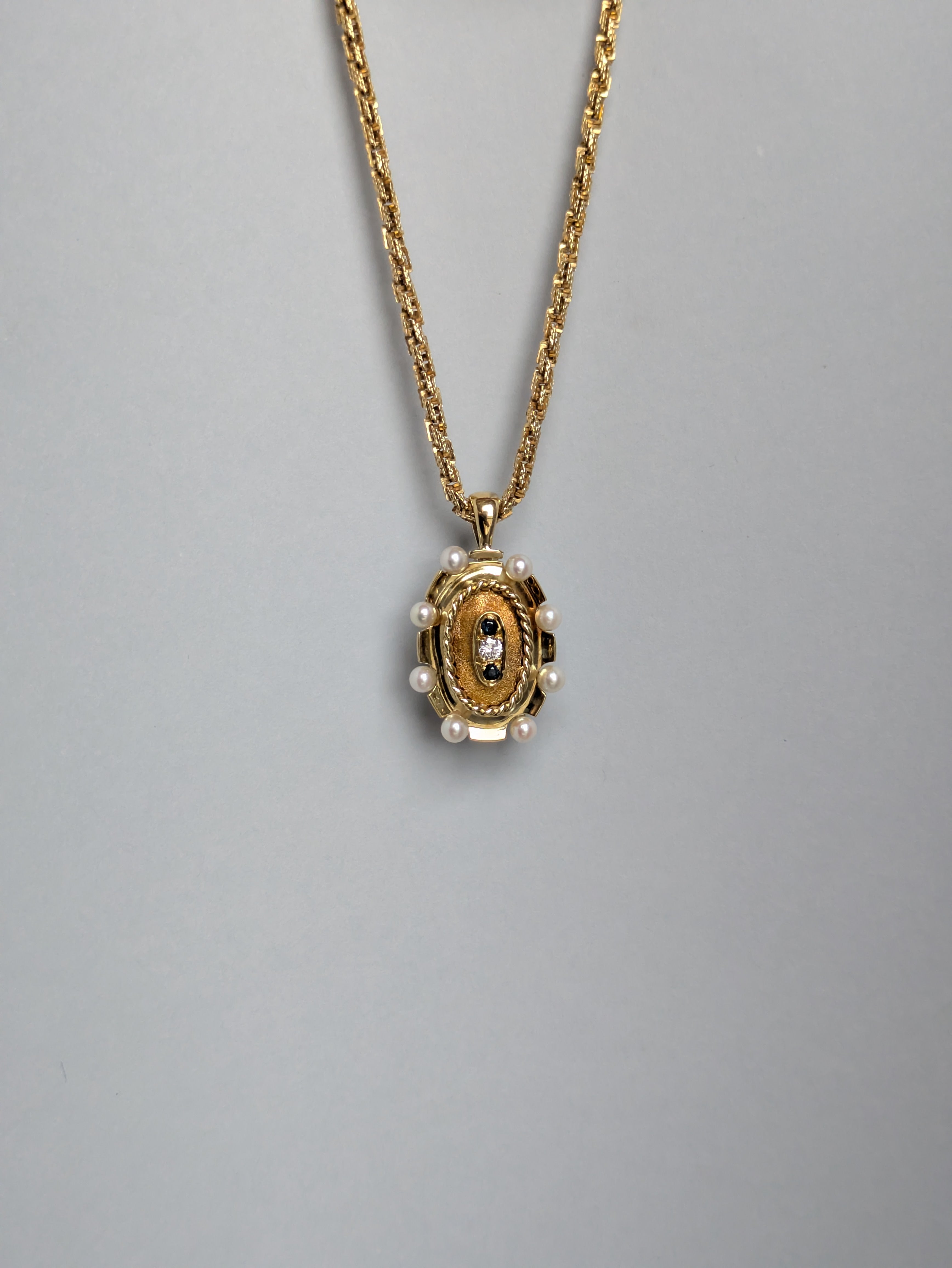 Pearl and Sapphire Pendant
