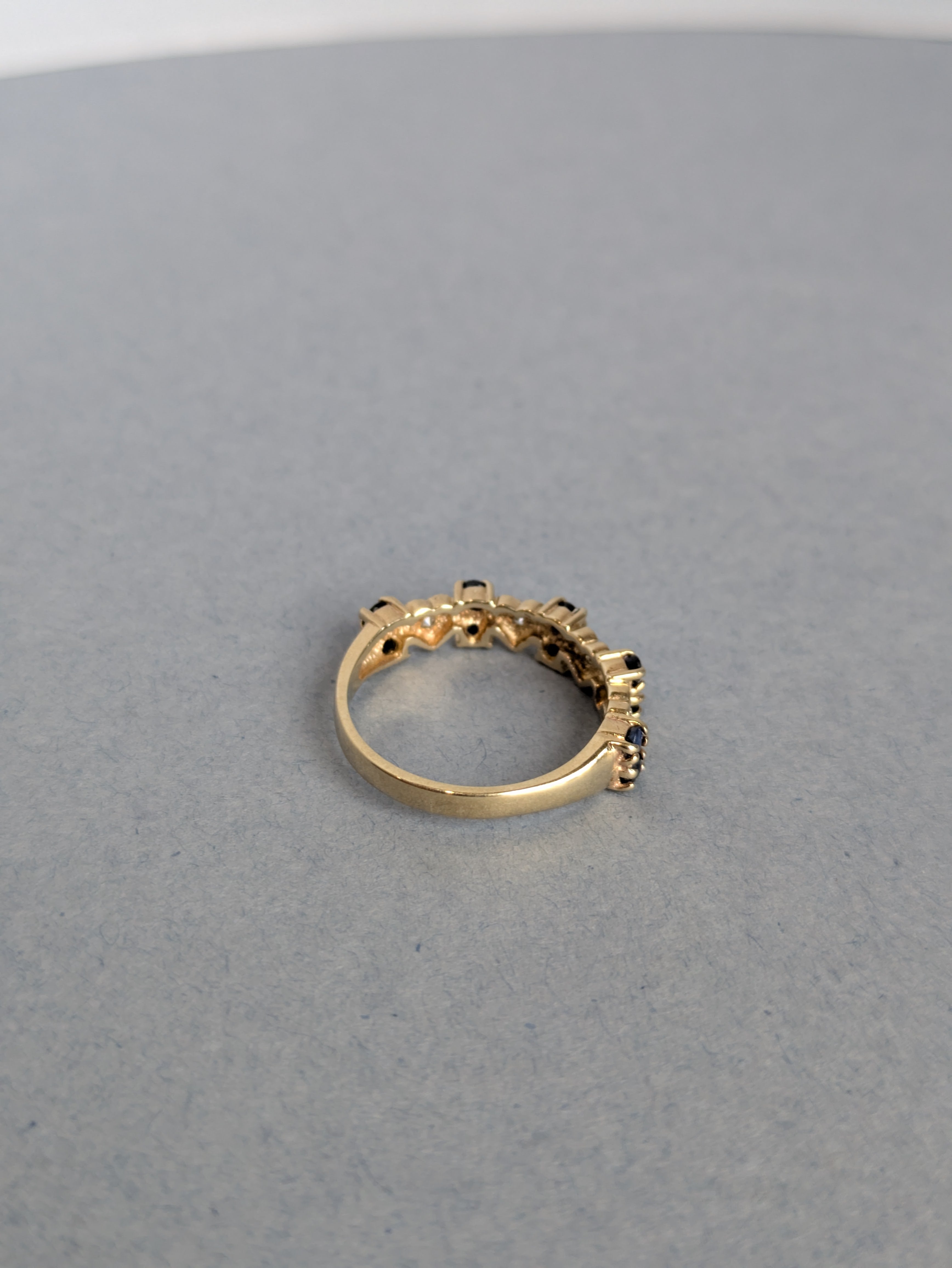 Sapphire and Diamond Heart Ring