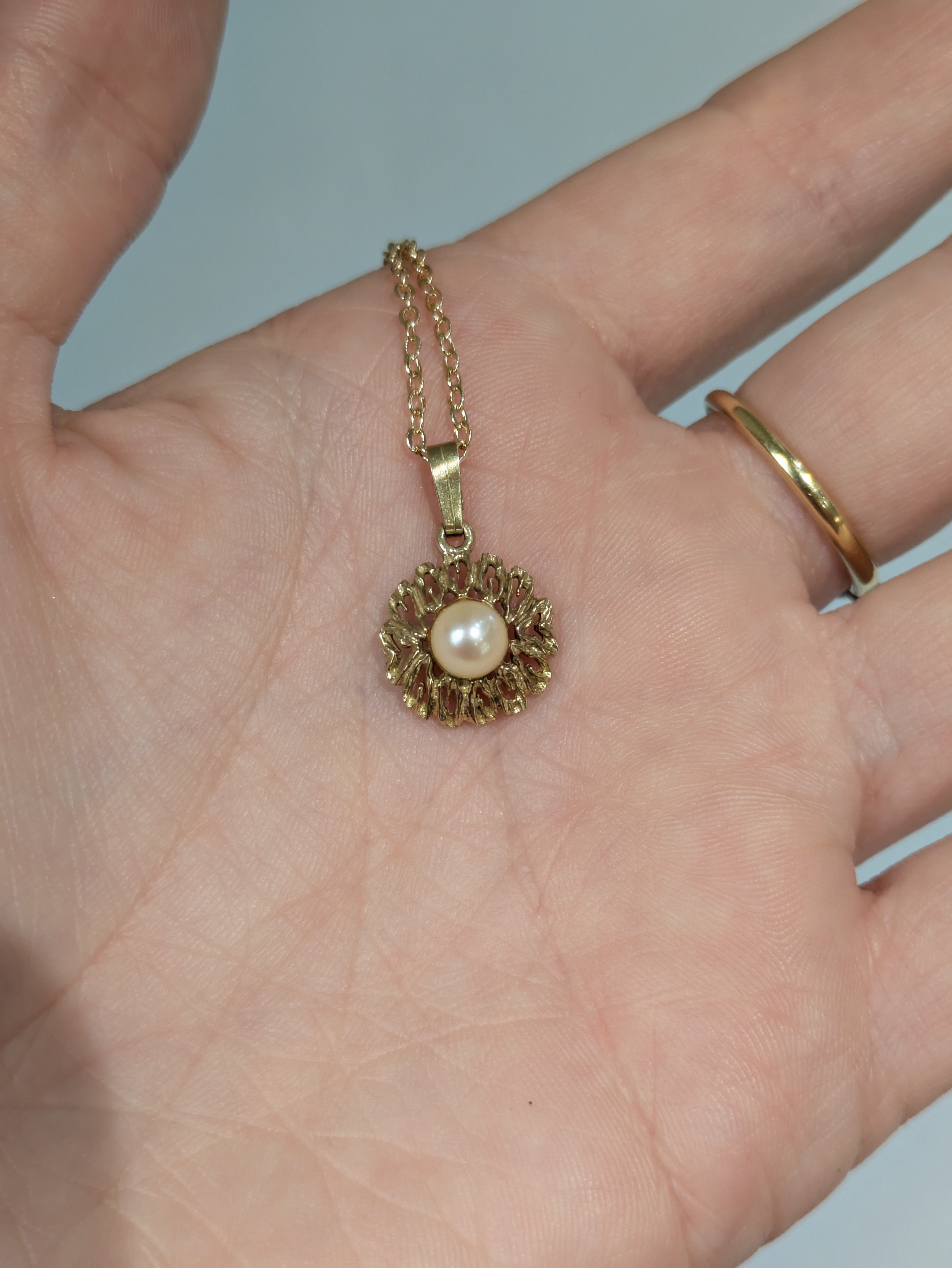 Abstract Pearl Pendant