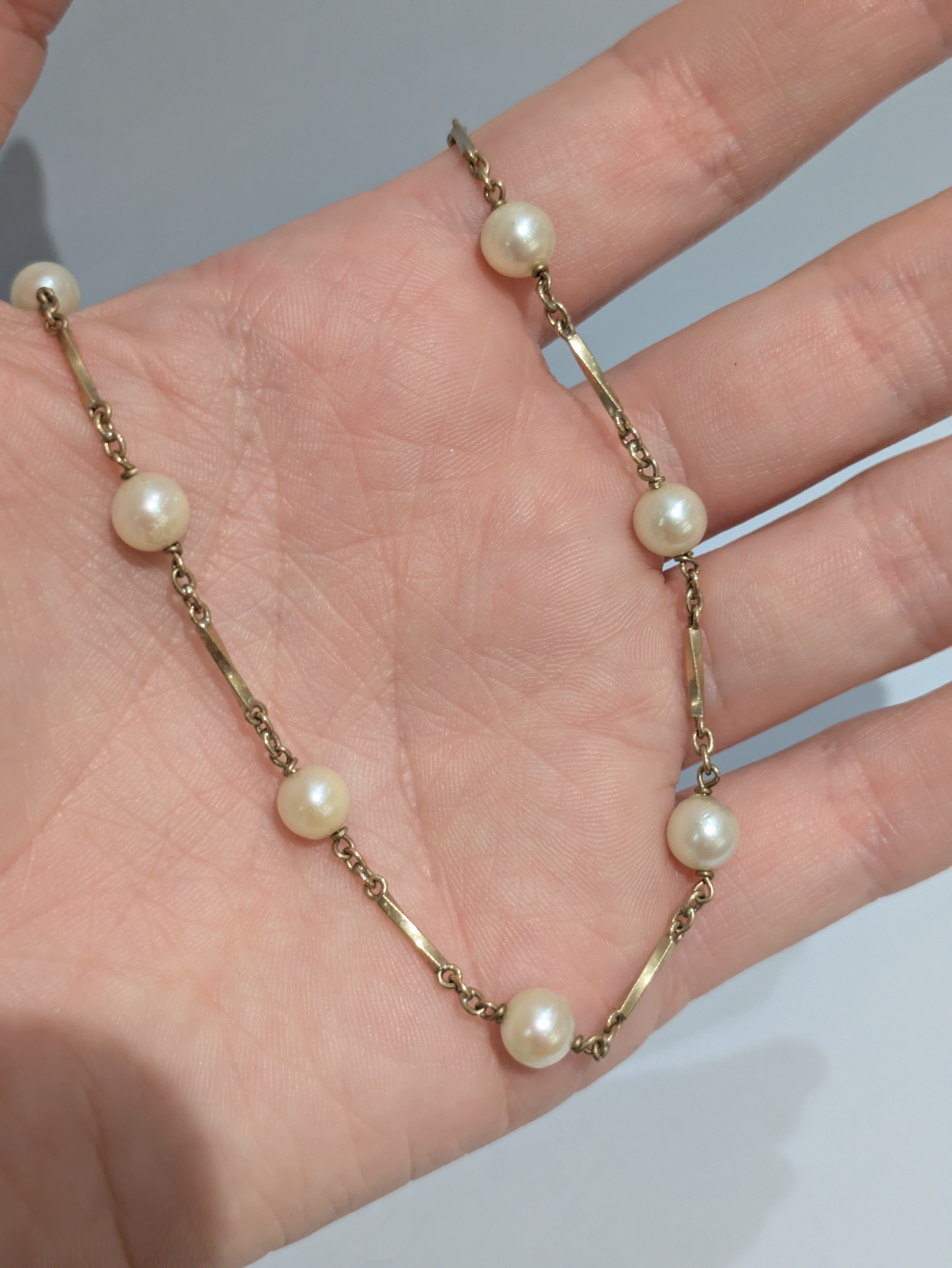 Gold and Pearl Necklace