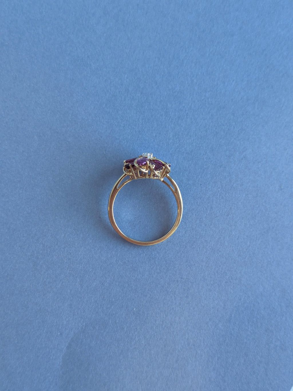 Garnet Flower Ring