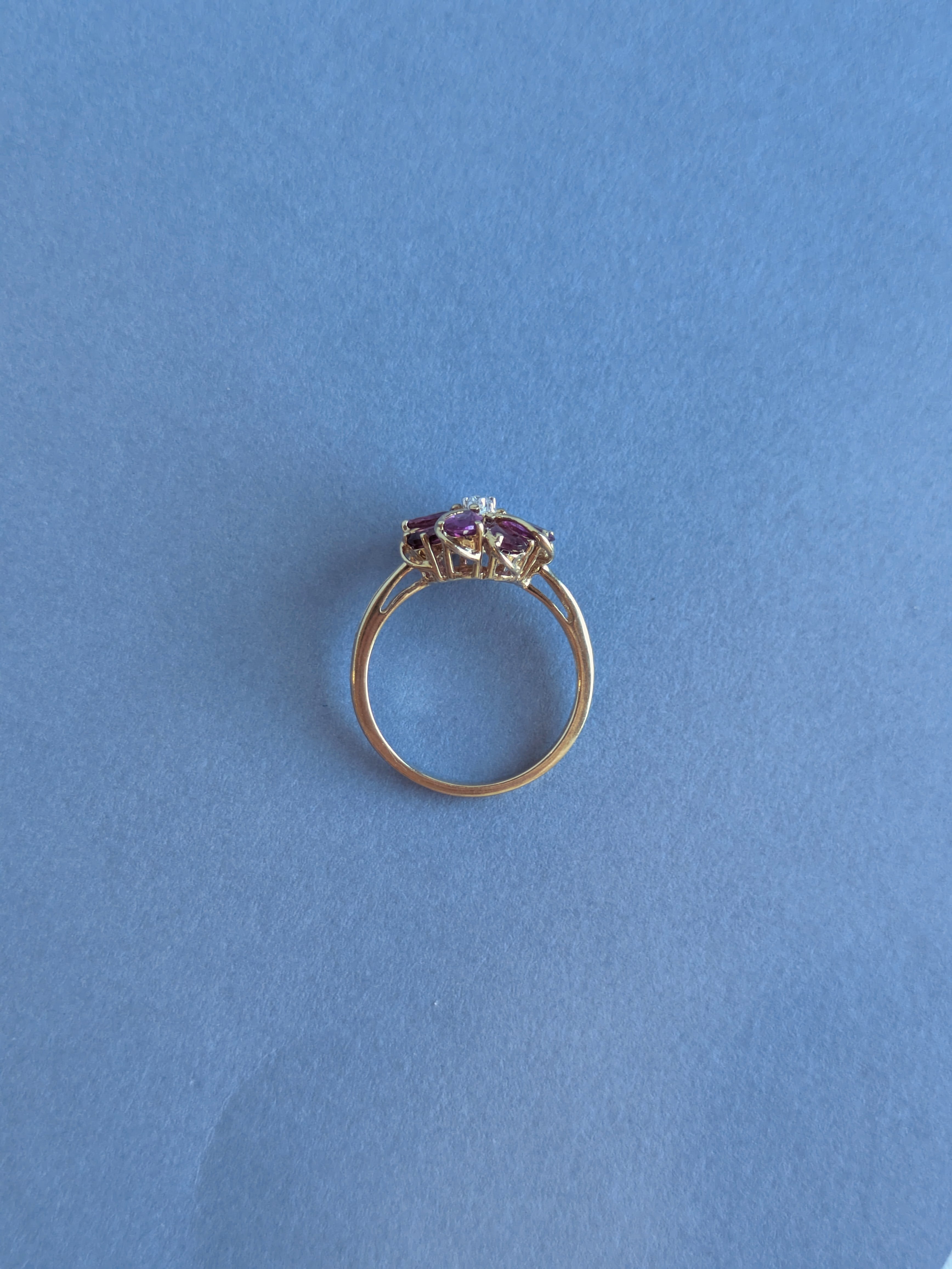 Garnet Flower Ring