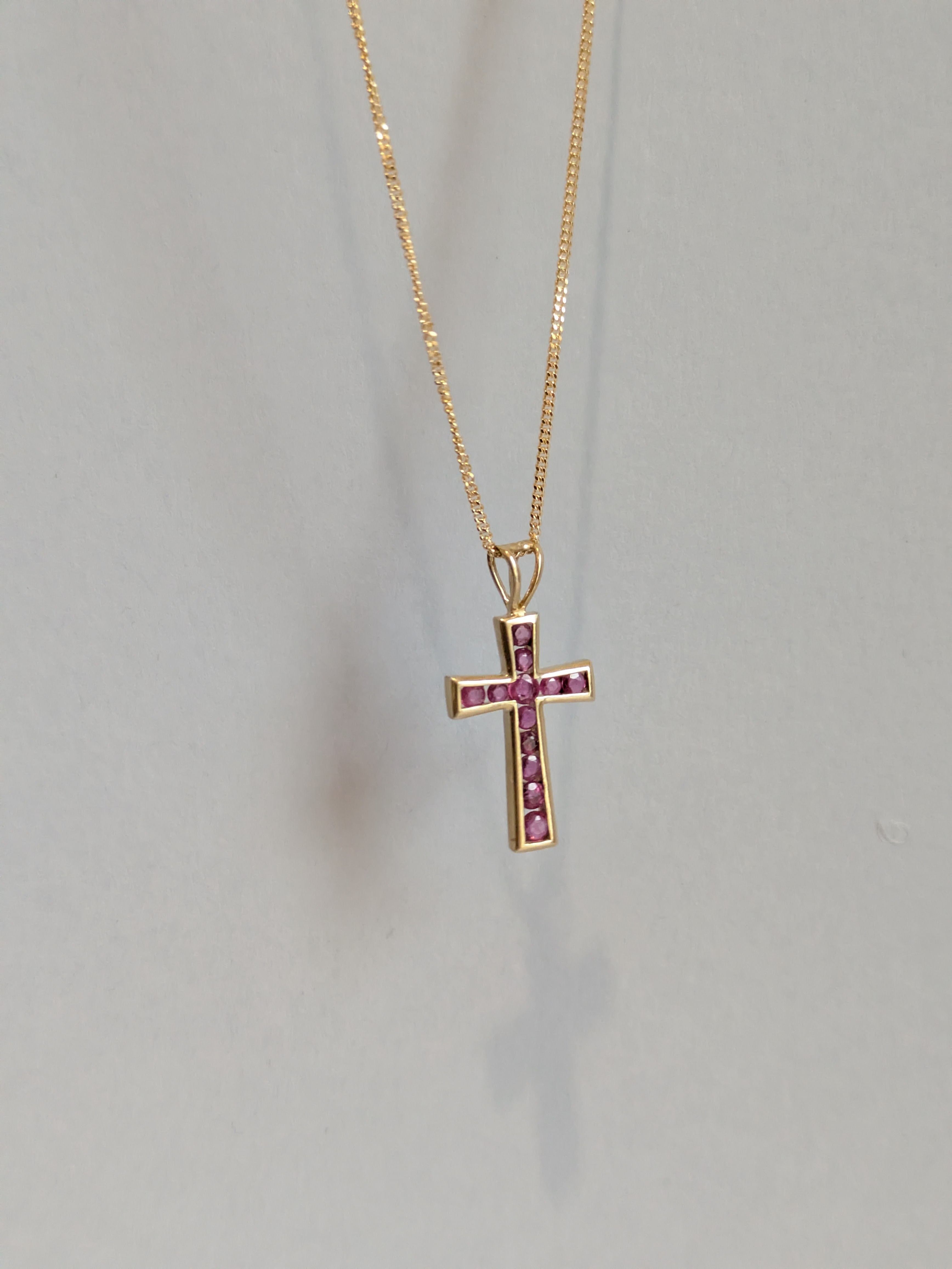 Ruby Cross Pendant