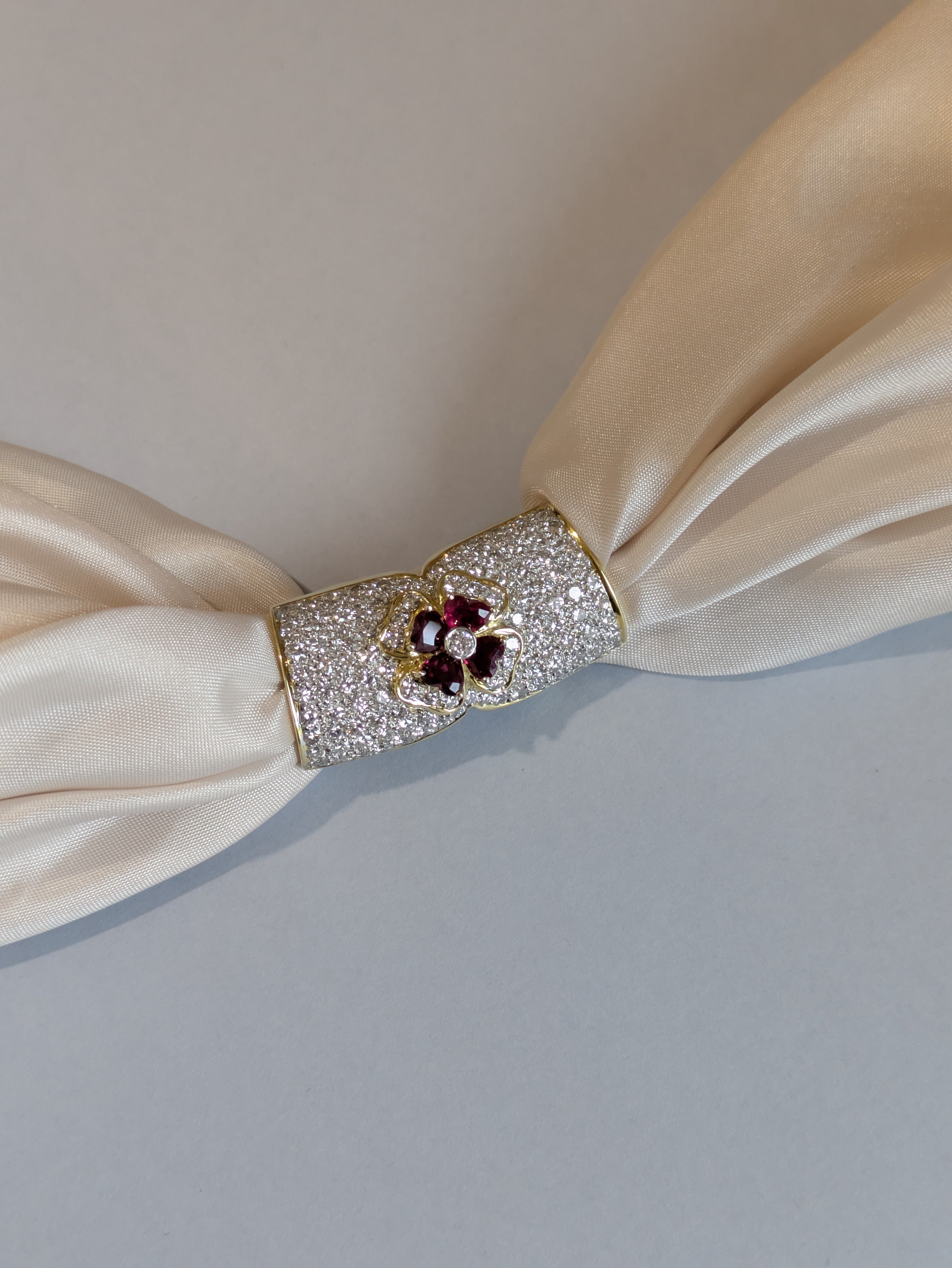 18ct Ruby and Diamond Brooch
