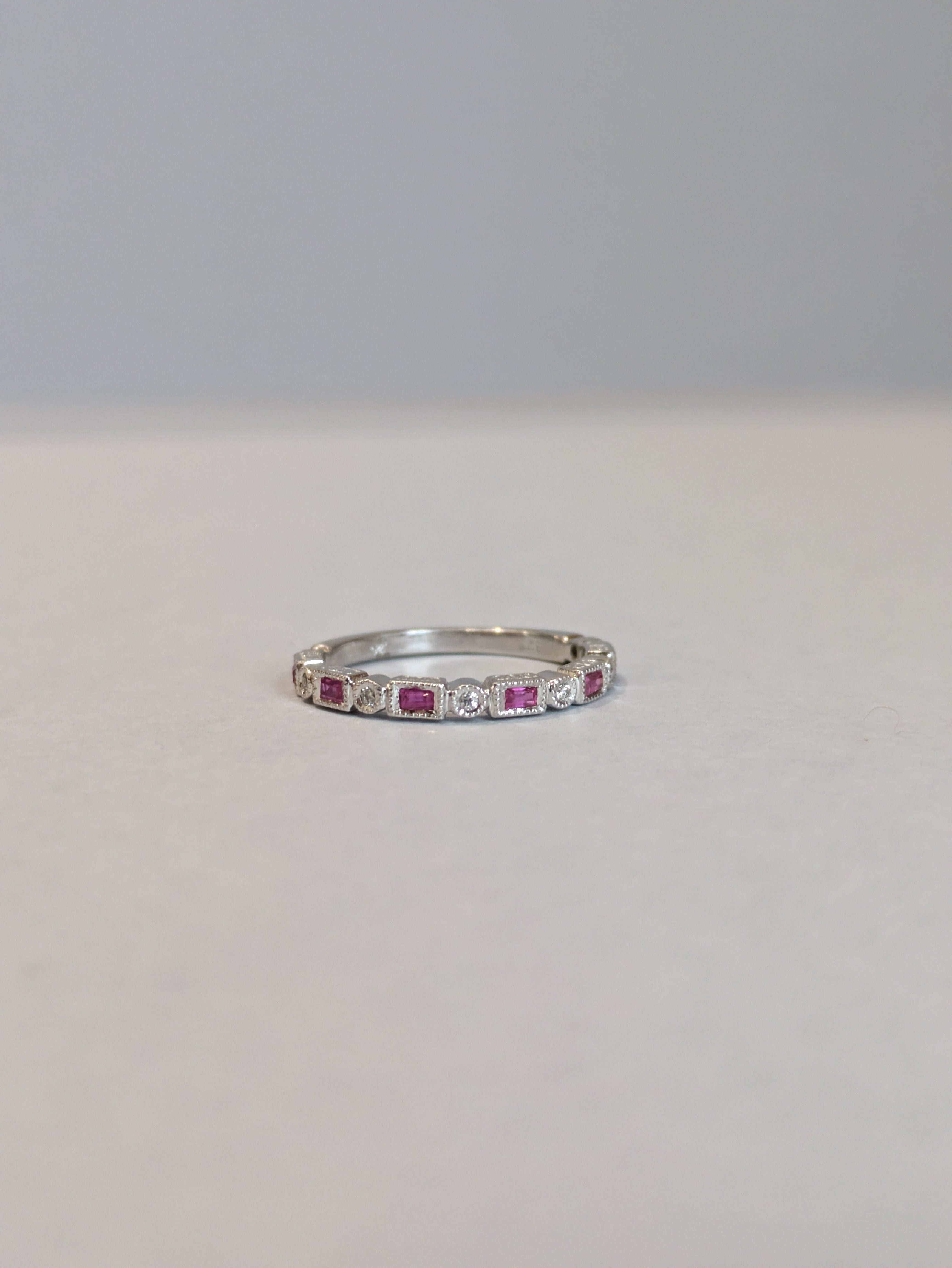 White Gold and Ruby Ring