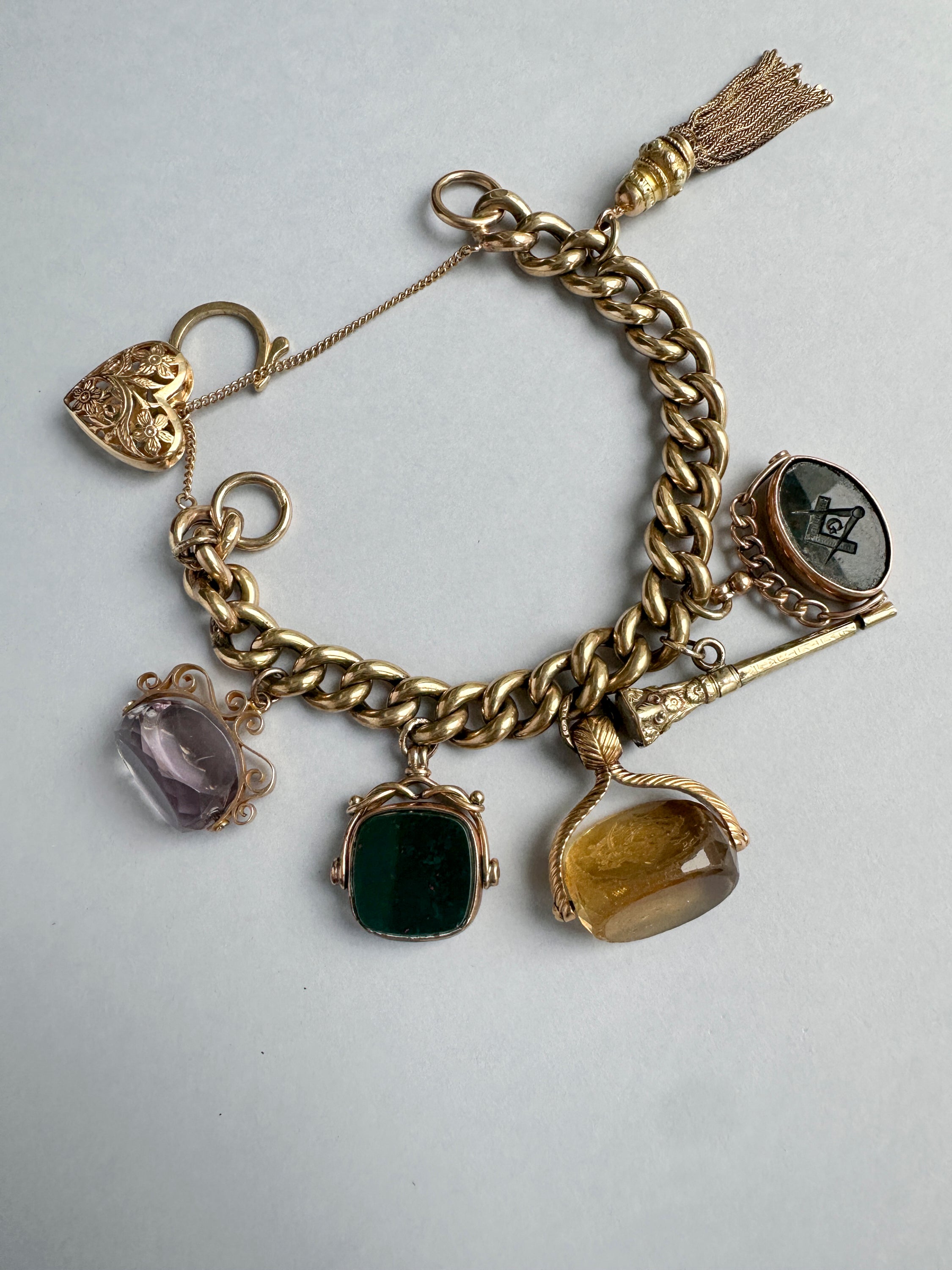 Antique Fob Charm Bracelet