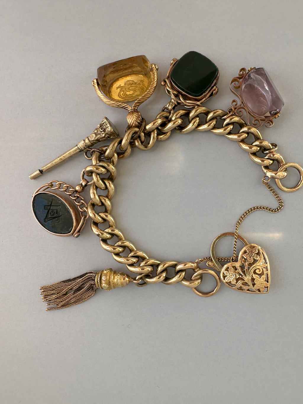 Antique Fob Charm Bracelet