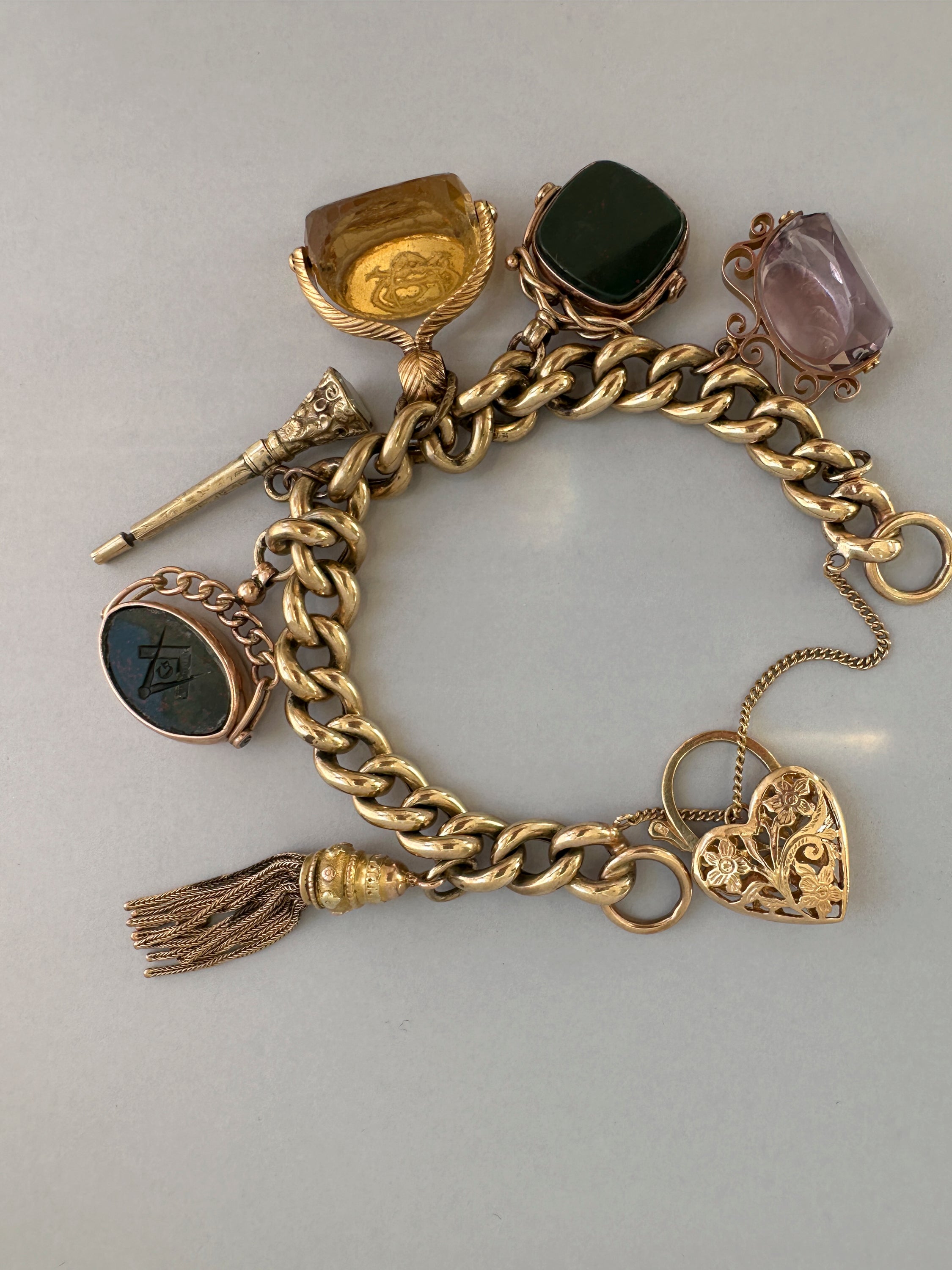 Antique Fob Charm Bracelet