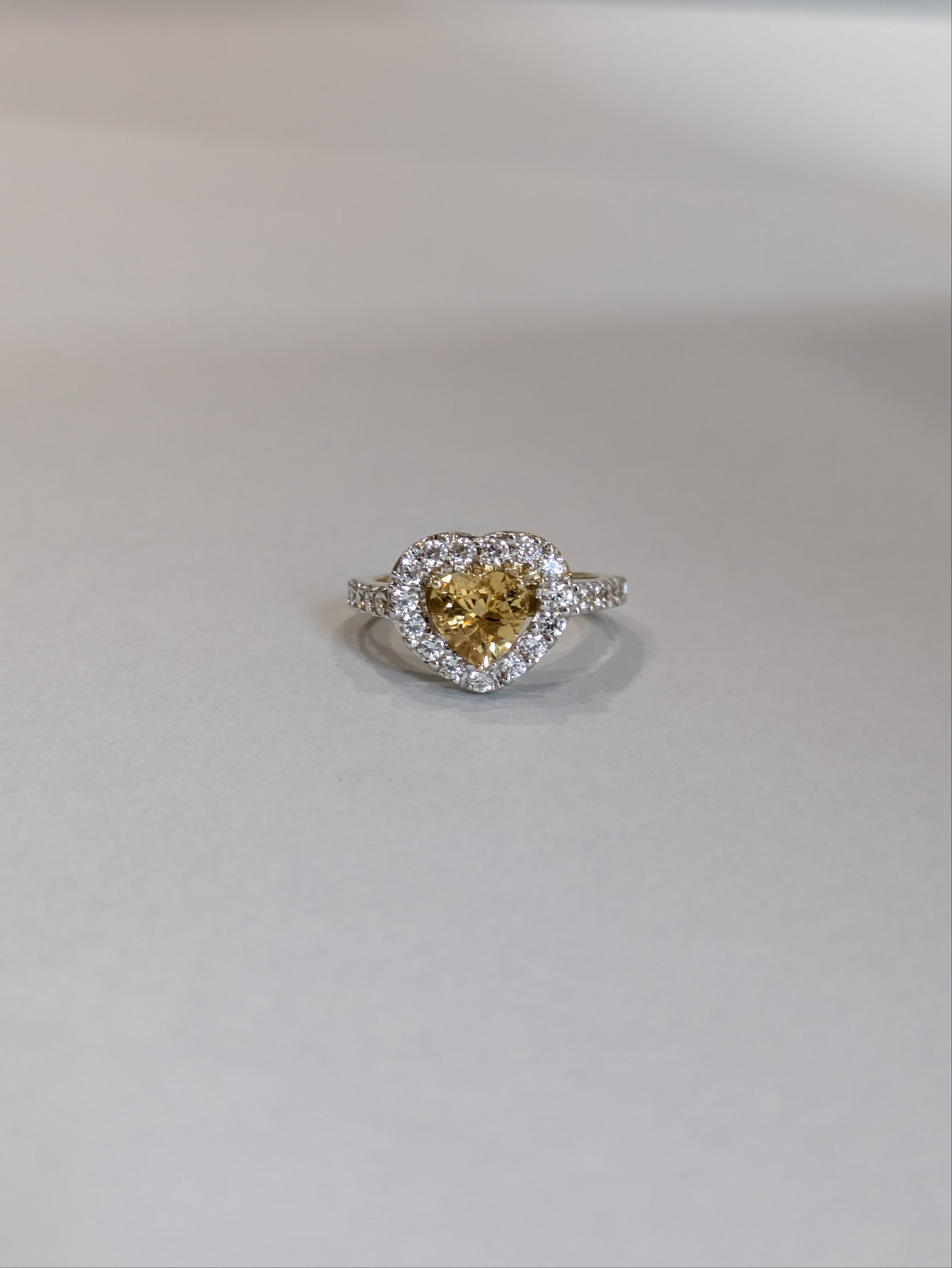 Citrine Heart Ring