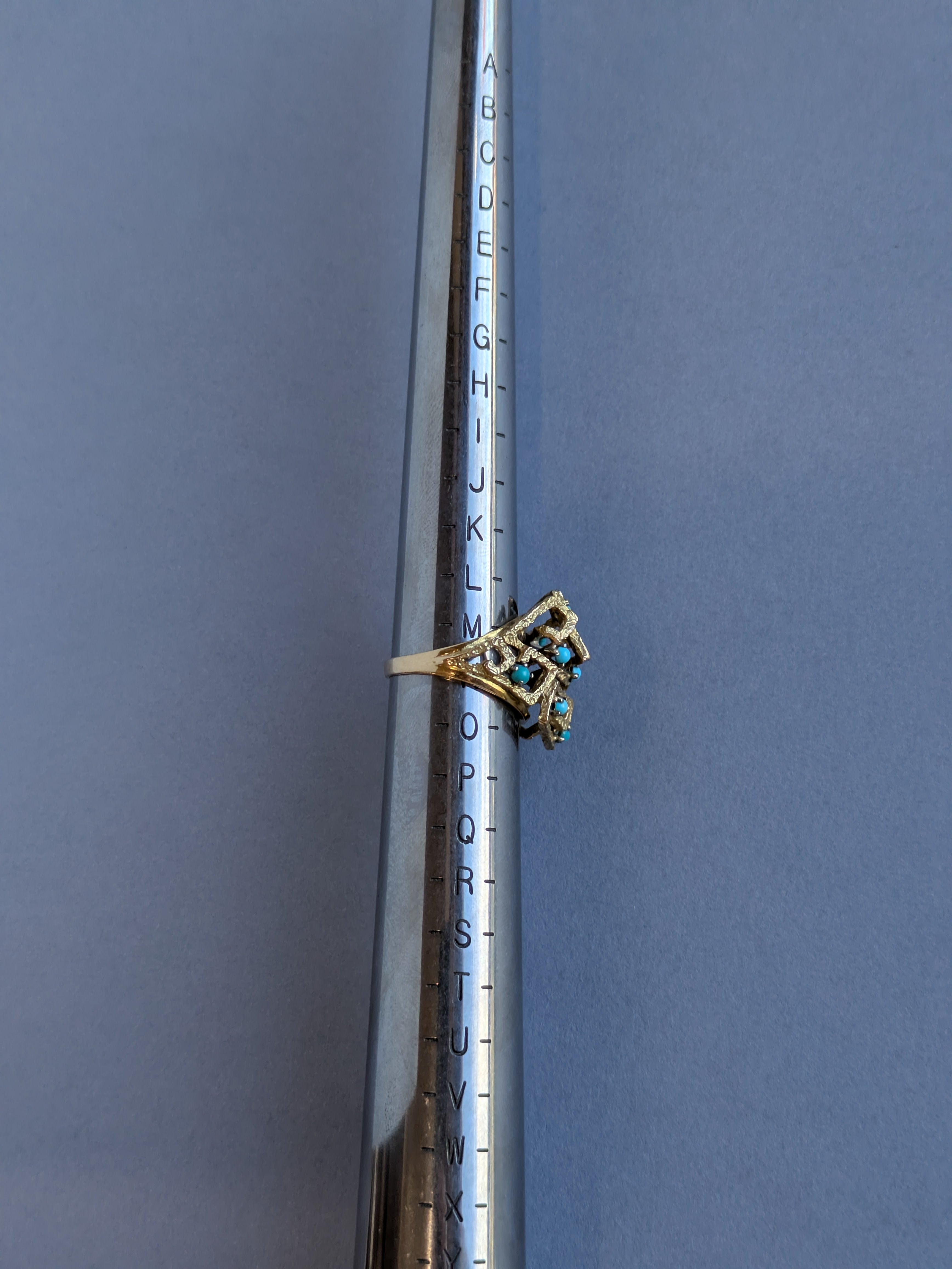 18ct Brutalist Turquoise Ring