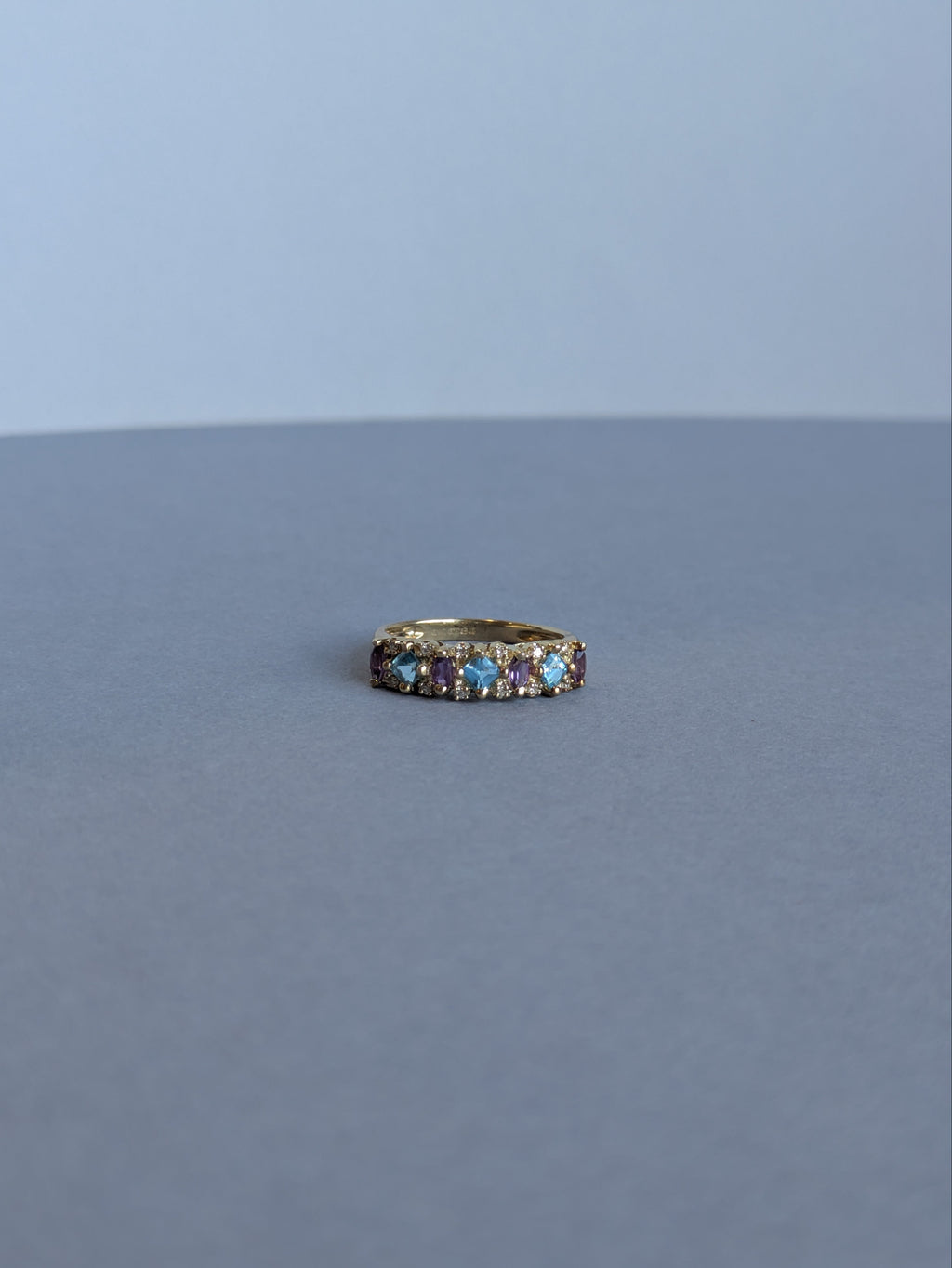 Topaz and Amethyst Cluster Ring