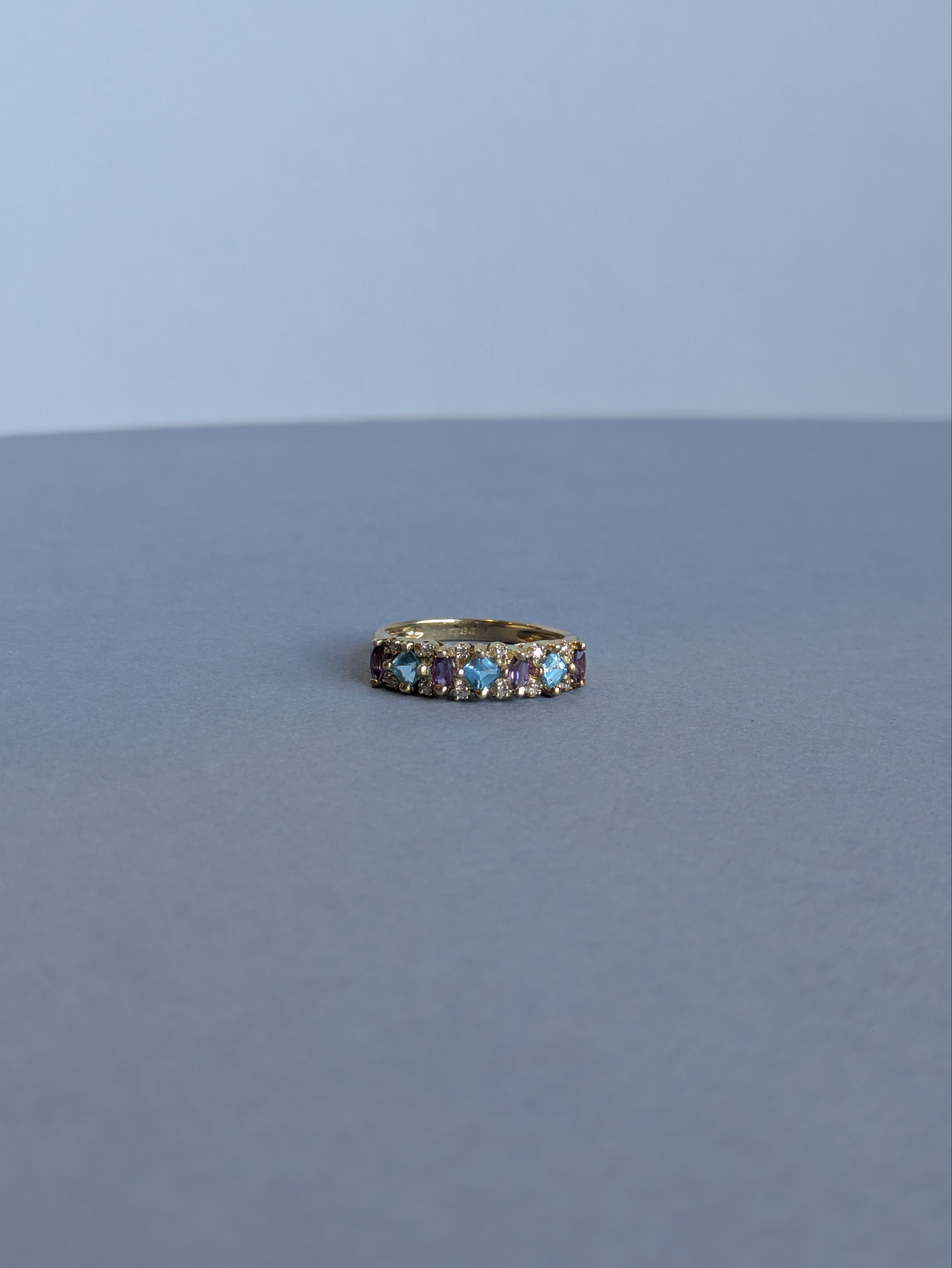 Topaz and Amethyst Cluster Ring