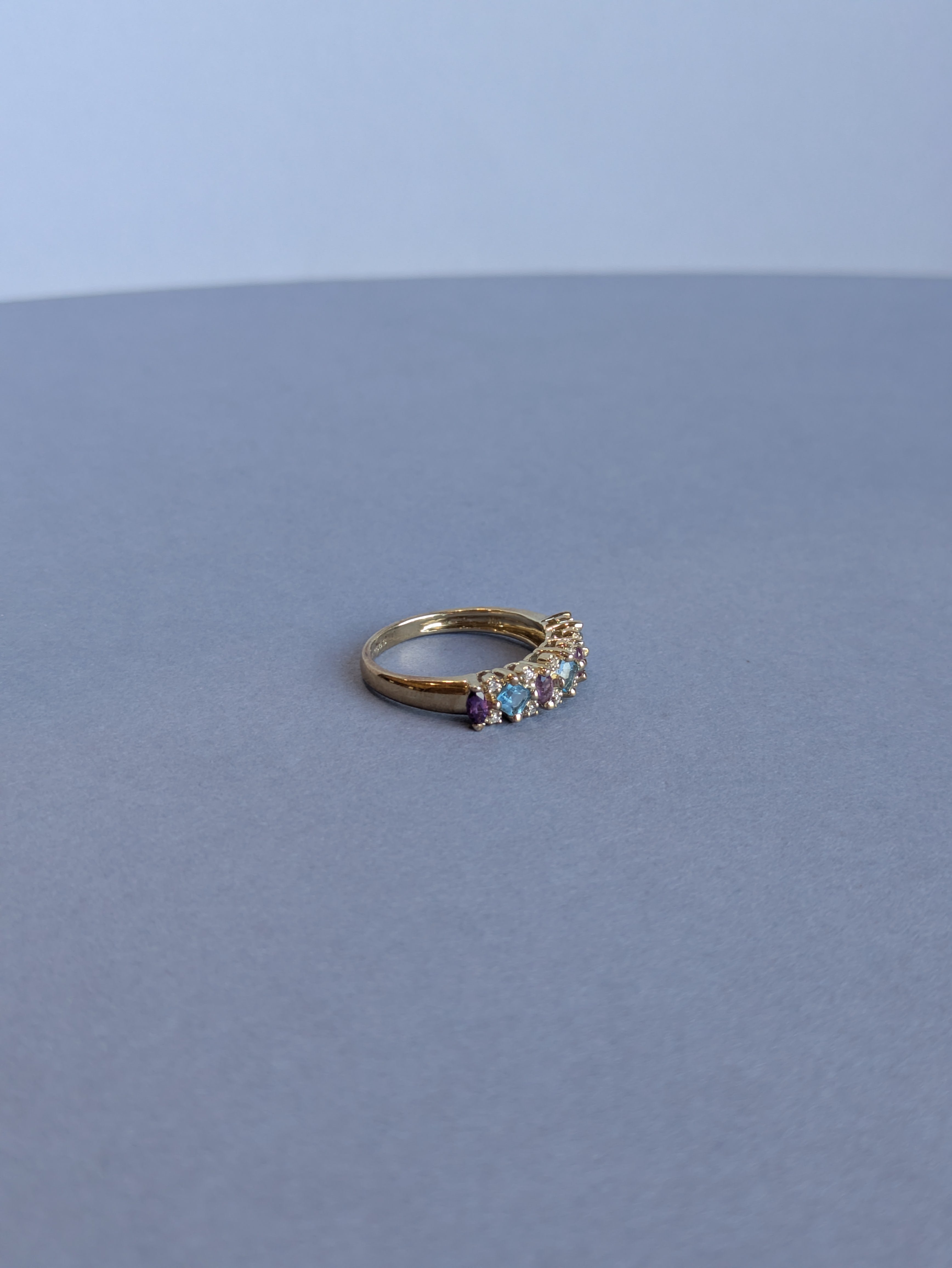 Topaz and Amethyst Cluster Ring