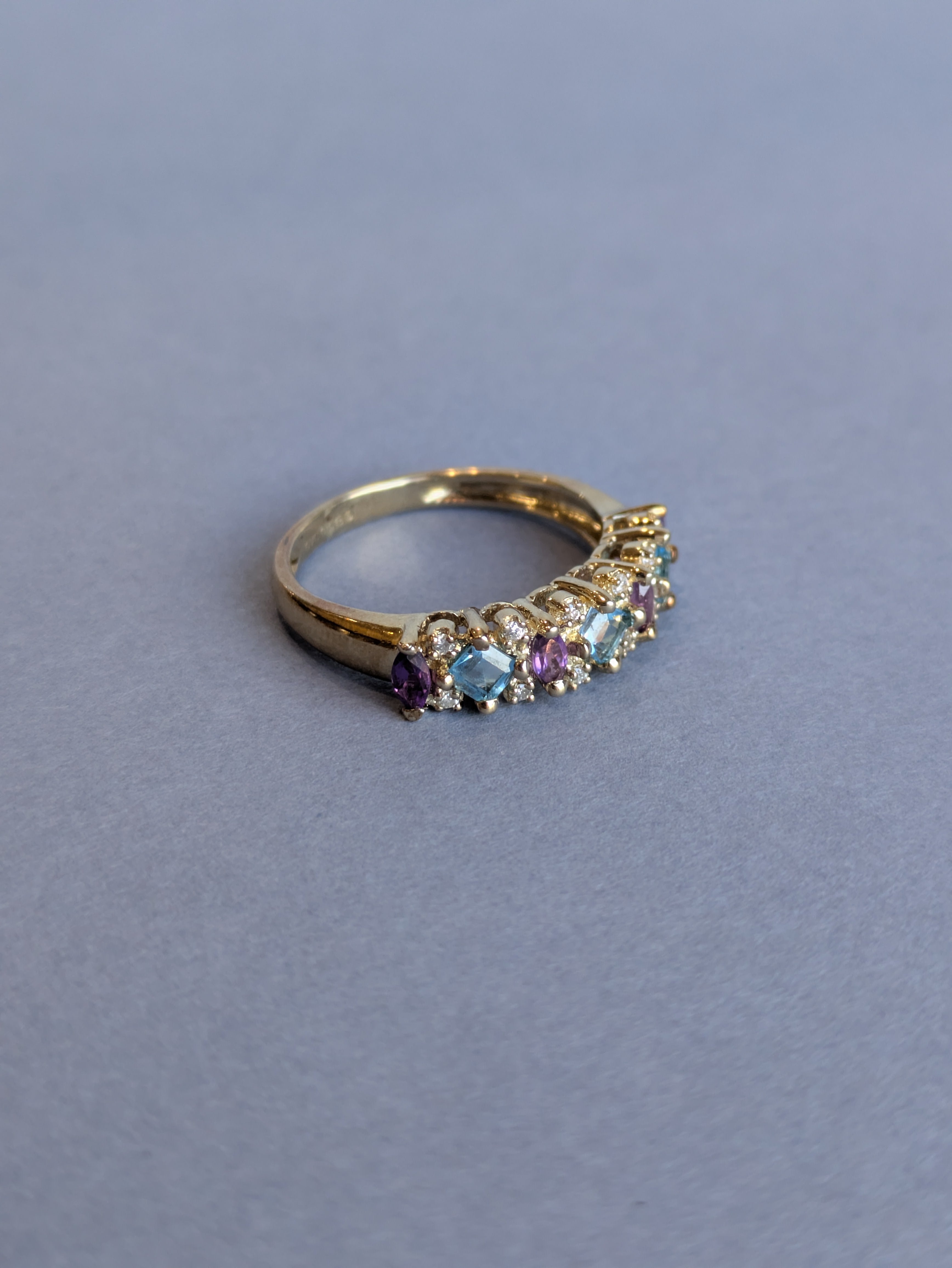 Topaz and Amethyst Cluster Ring