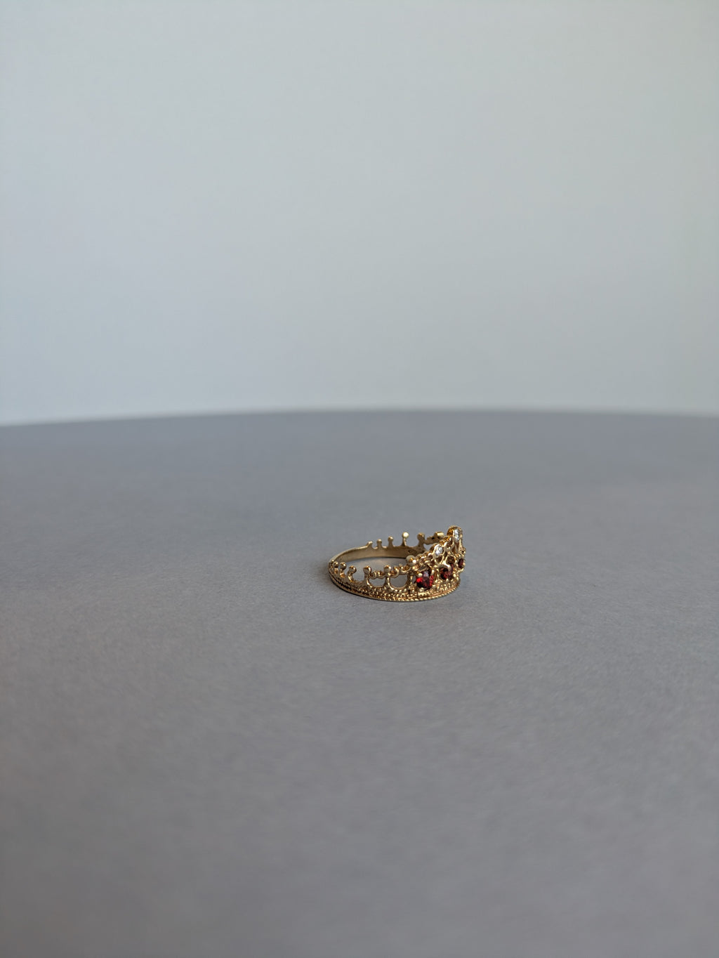 Garnet and Diamond Tiara Ring