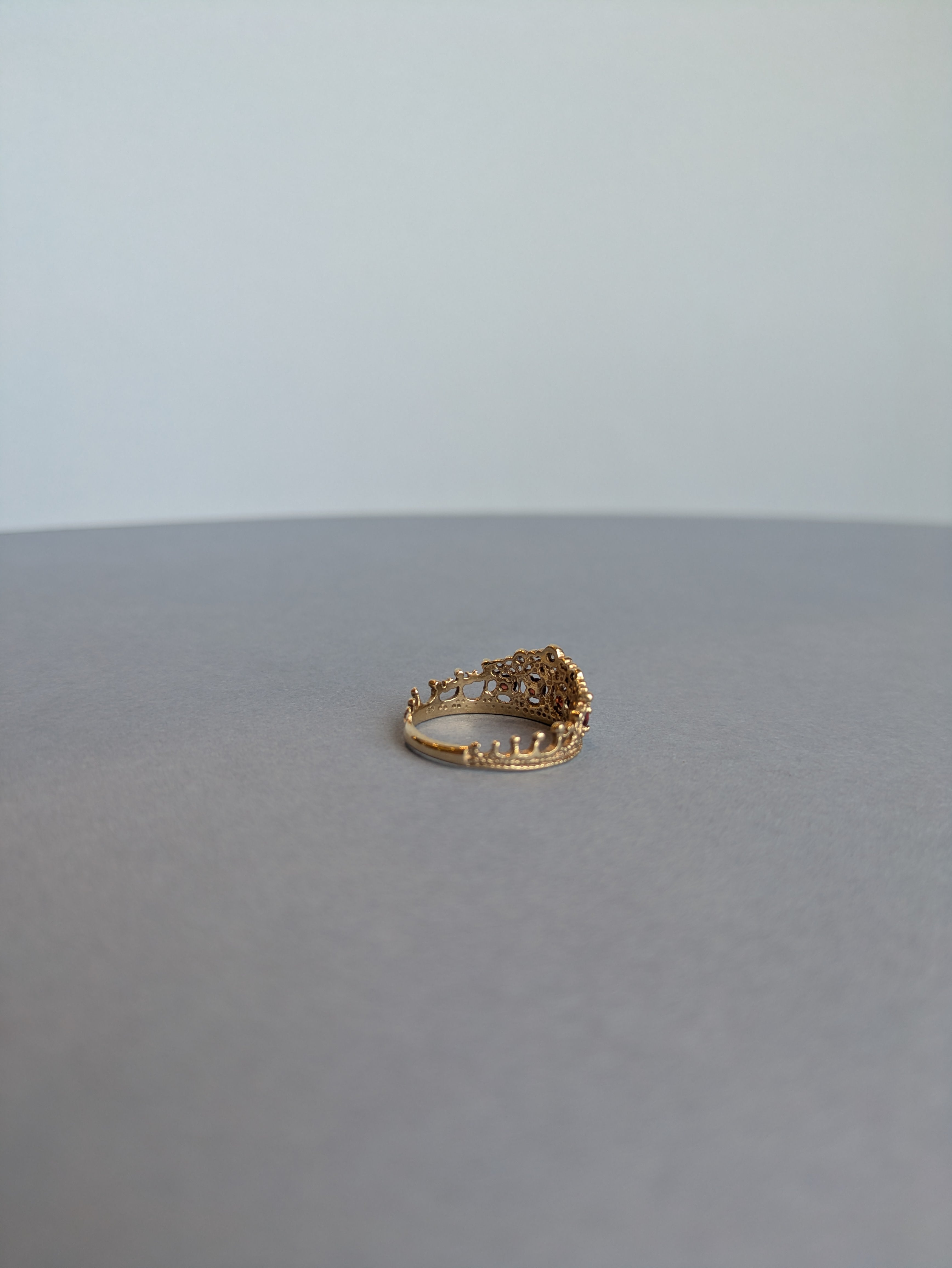Garnet and Diamond Tiara Ring